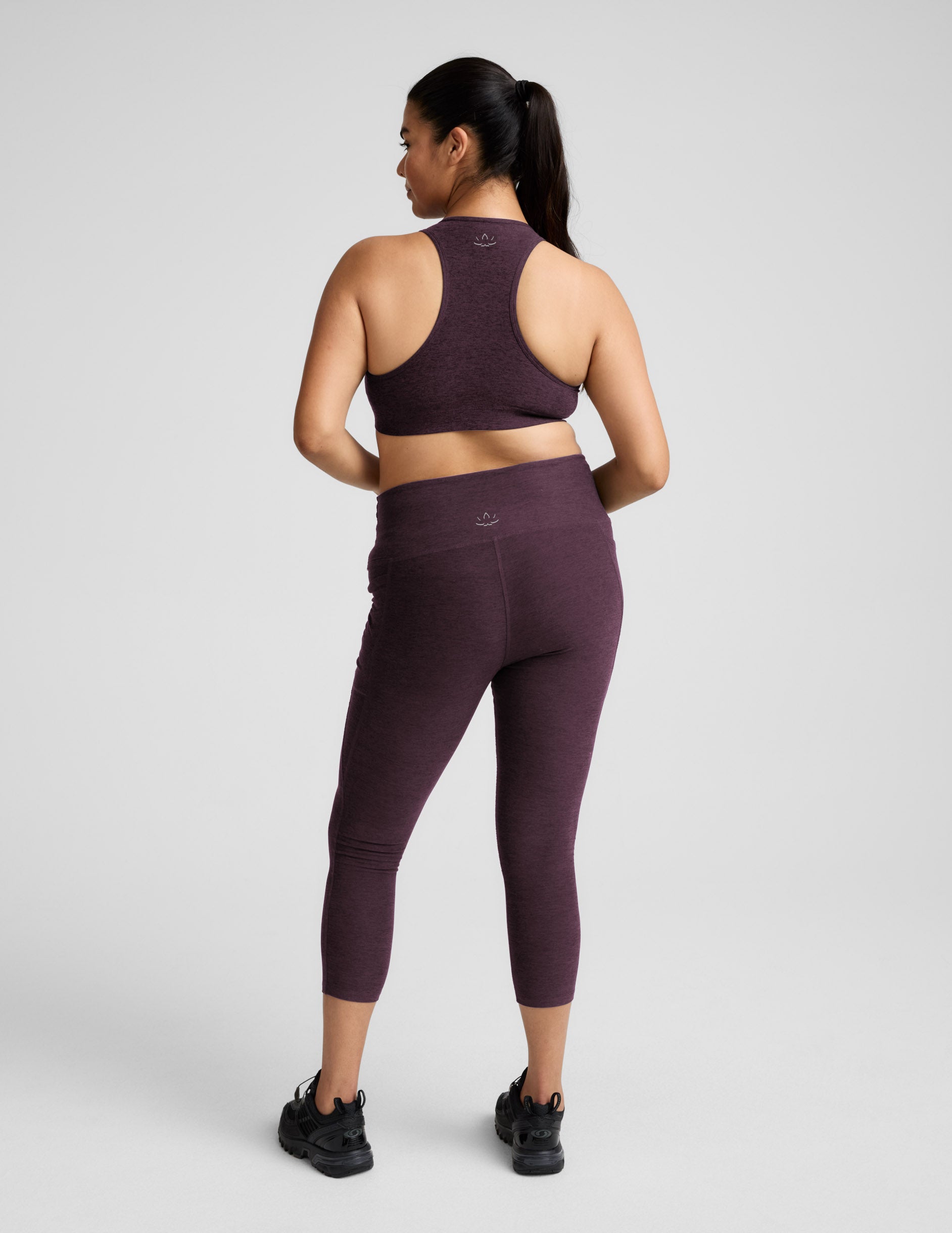 Spacedye™ Out Of Pocket High Waisted Midi Legging - Eggplant Purple Heather