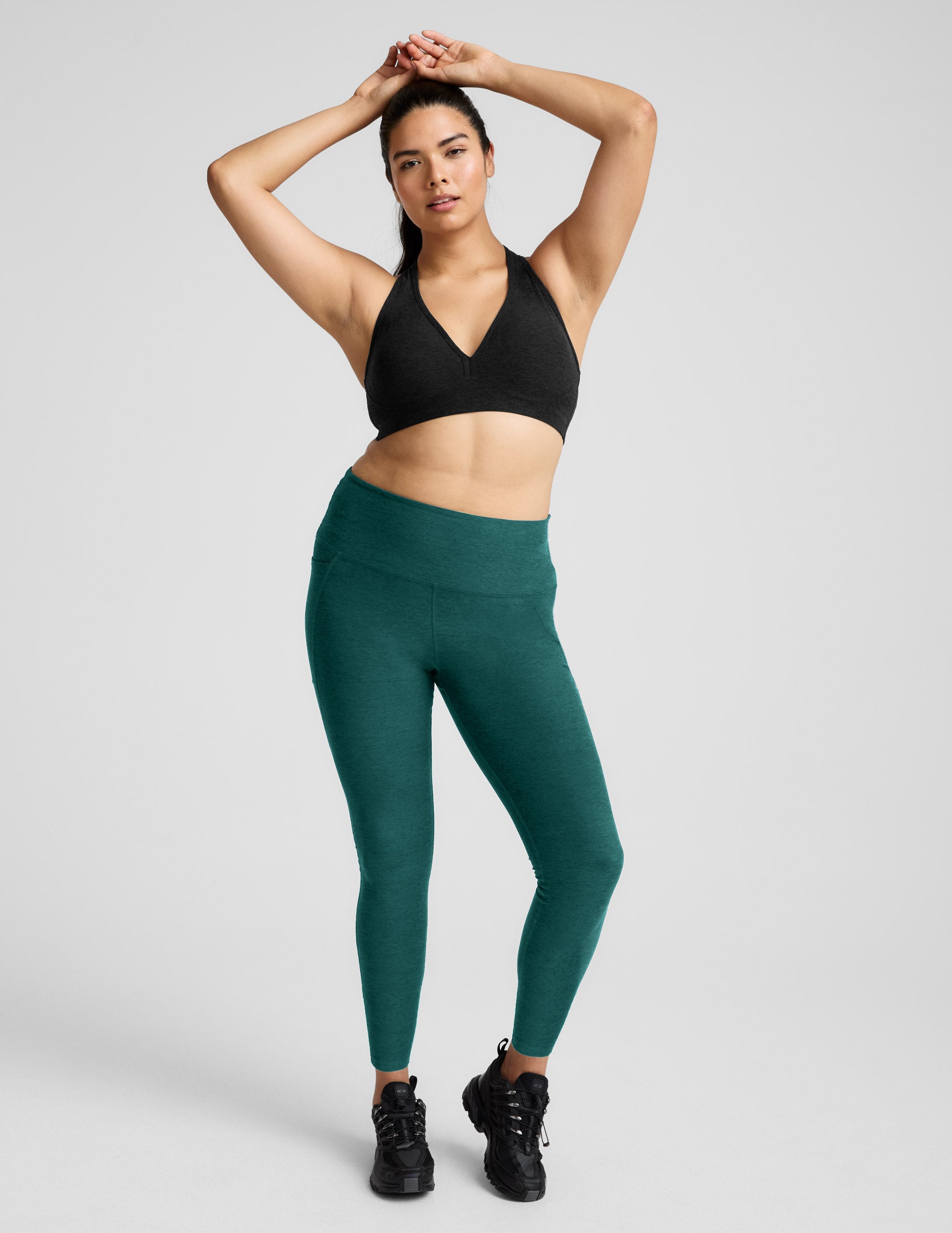 Spacedye™ Out Of Pocket High Waisted Midi Legging - Teal Sea Heather