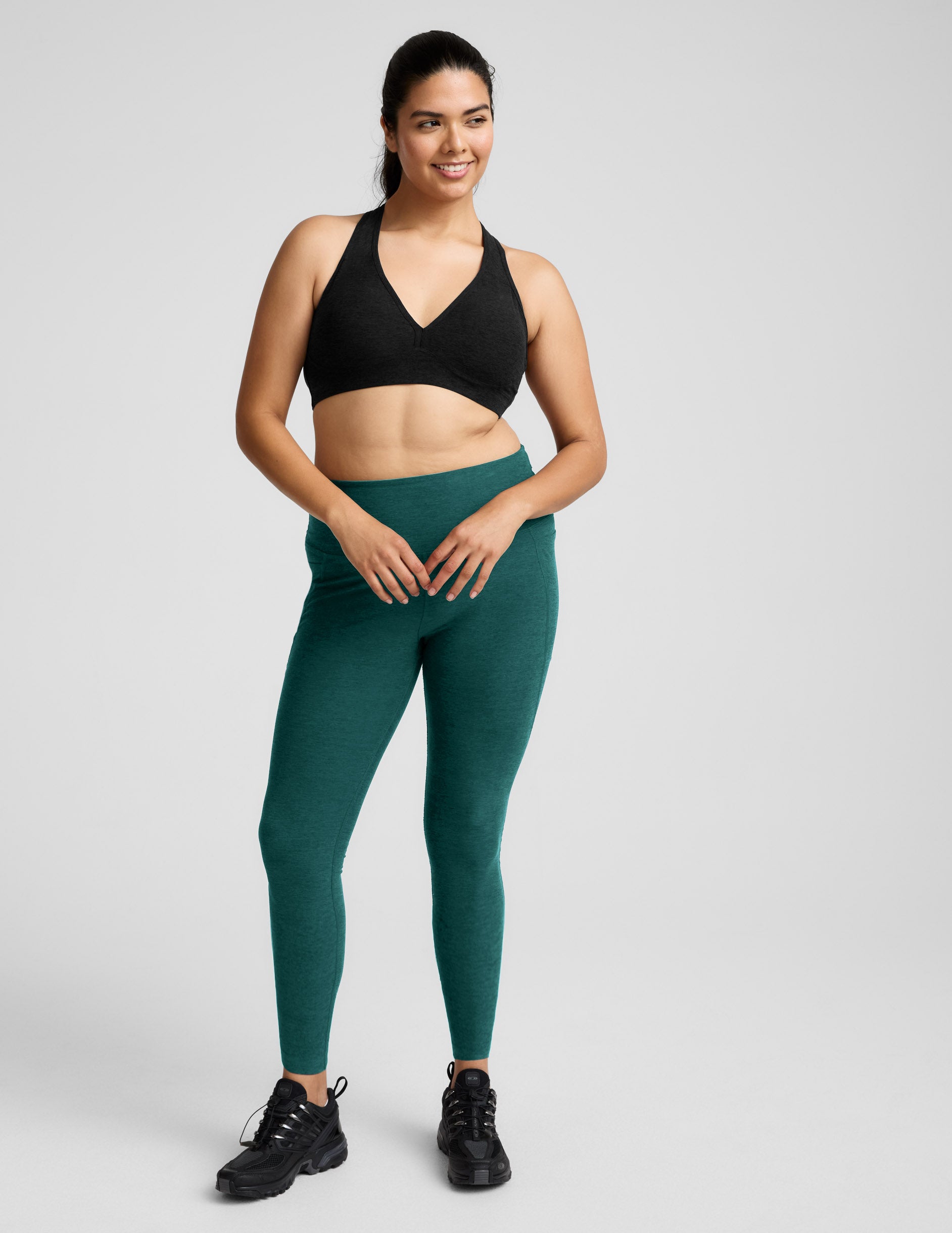Spacedye™ Out Of Pocket High Waisted Midi Legging - Teal Sea Heather