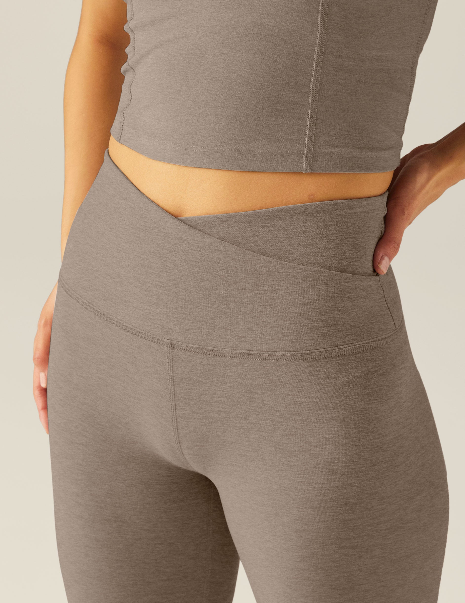 Spacedye™ At Your Leisure High Waisted Midi Legging - Birch Heather