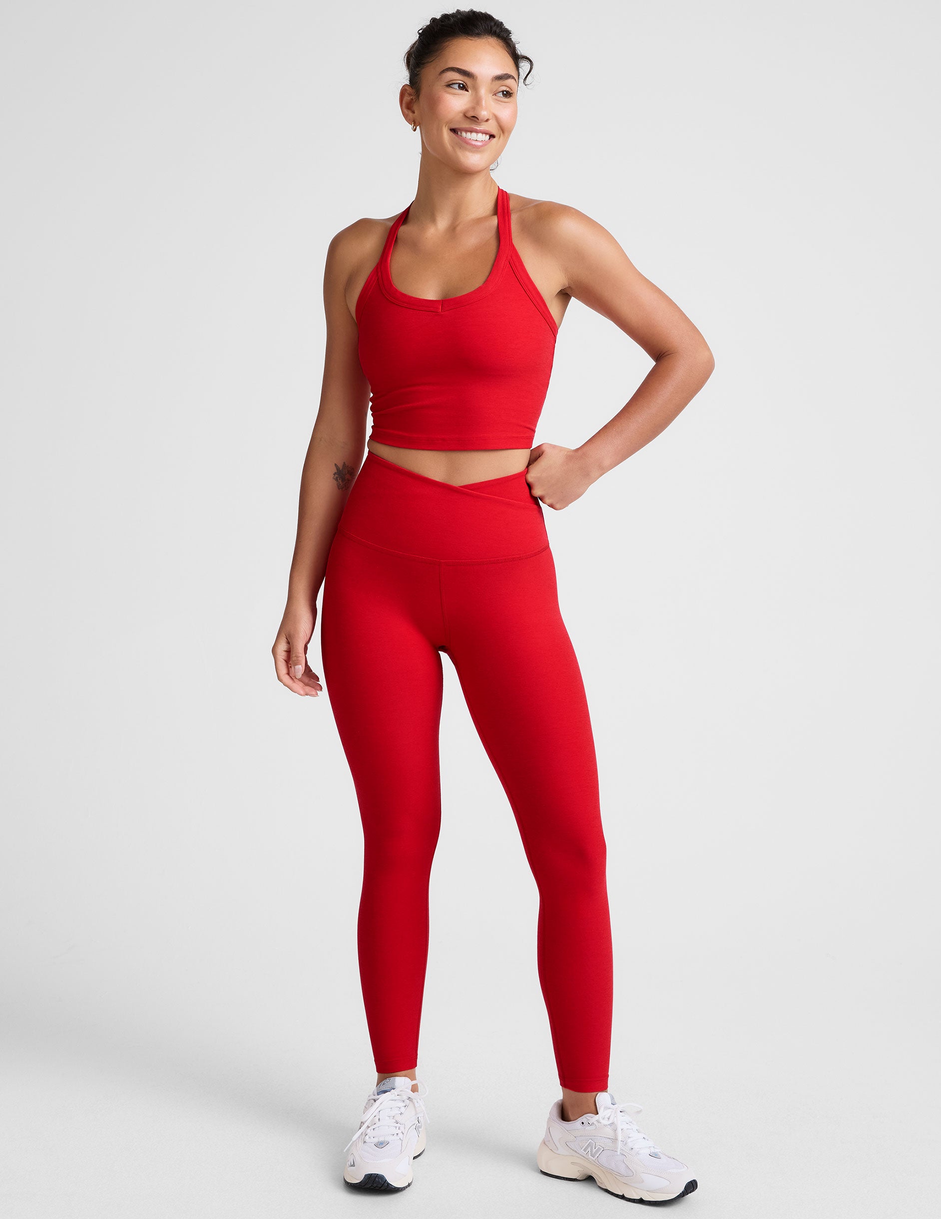 Spacedye™ At Your Leisure High Waisted Midi Legging - Candy Apple Red Heather
