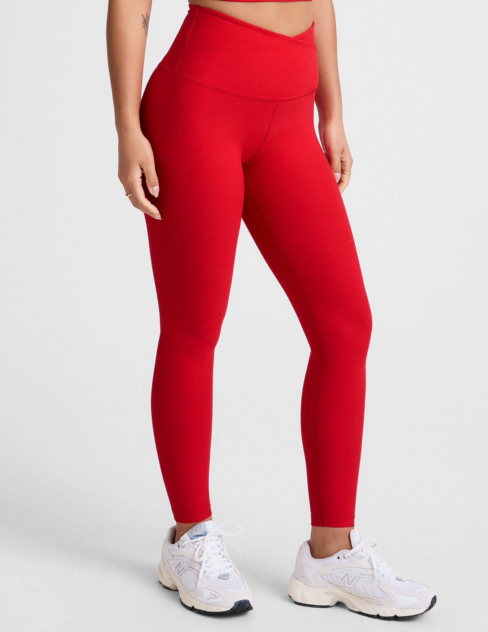 Spacedye™ At Your Leisure High Waisted Midi Legging - Candy Apple Red Heather