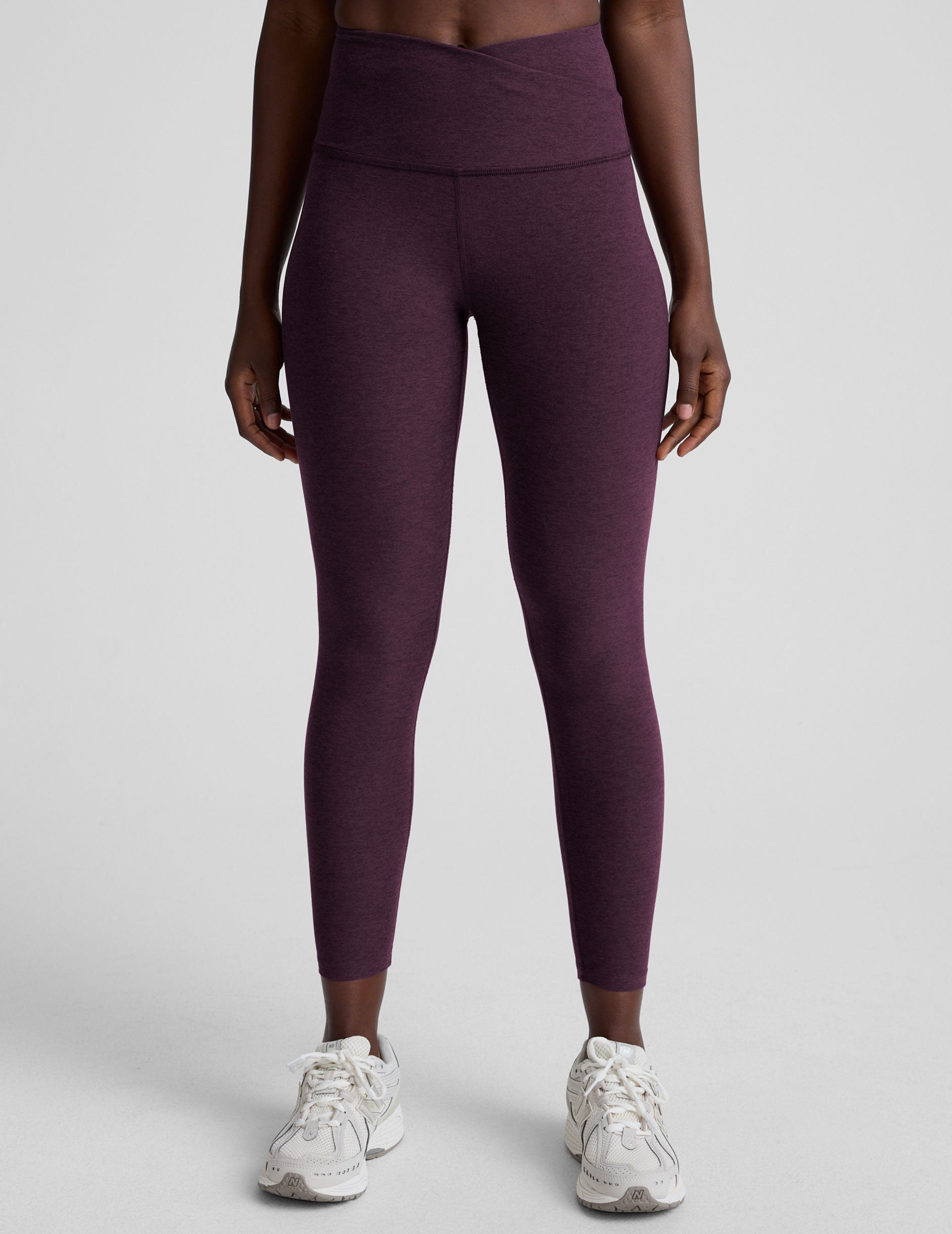 Spacedye™ At Your Leisure High Waisted Midi Legging - Eggplant Purple Heather