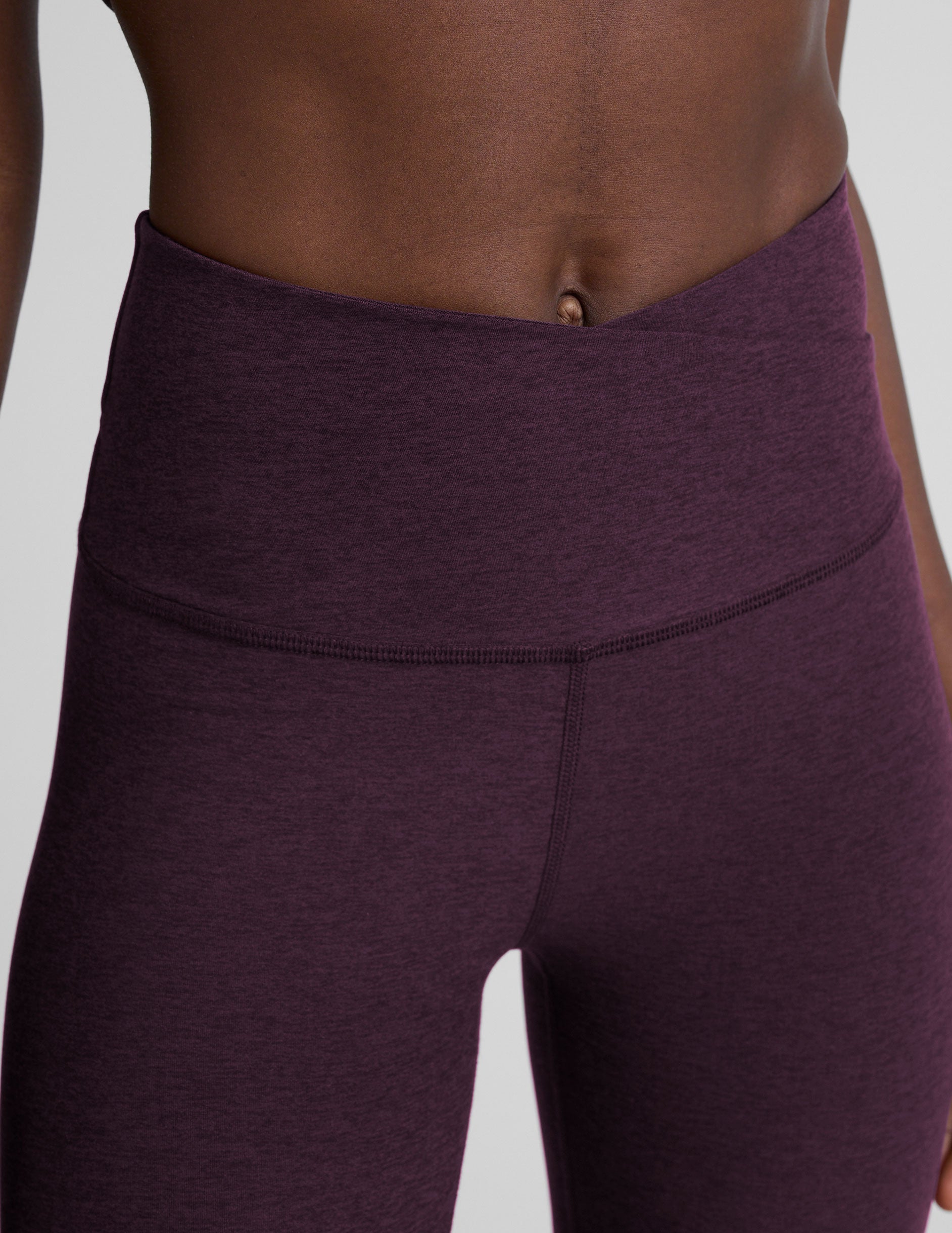 Spacedye™ At Your Leisure High Waisted Midi Legging - Eggplant Purple Heather
