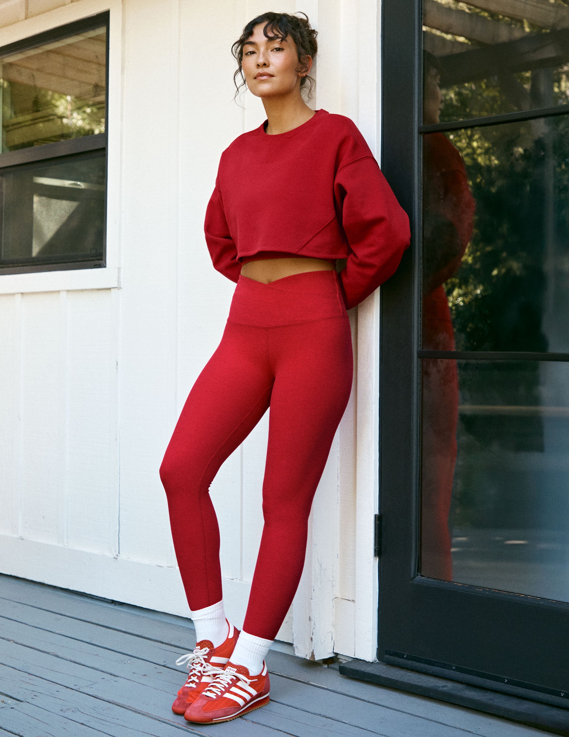 Spacedye™ At Your Leisure High Waisted Midi Legging - Holly Red Heather