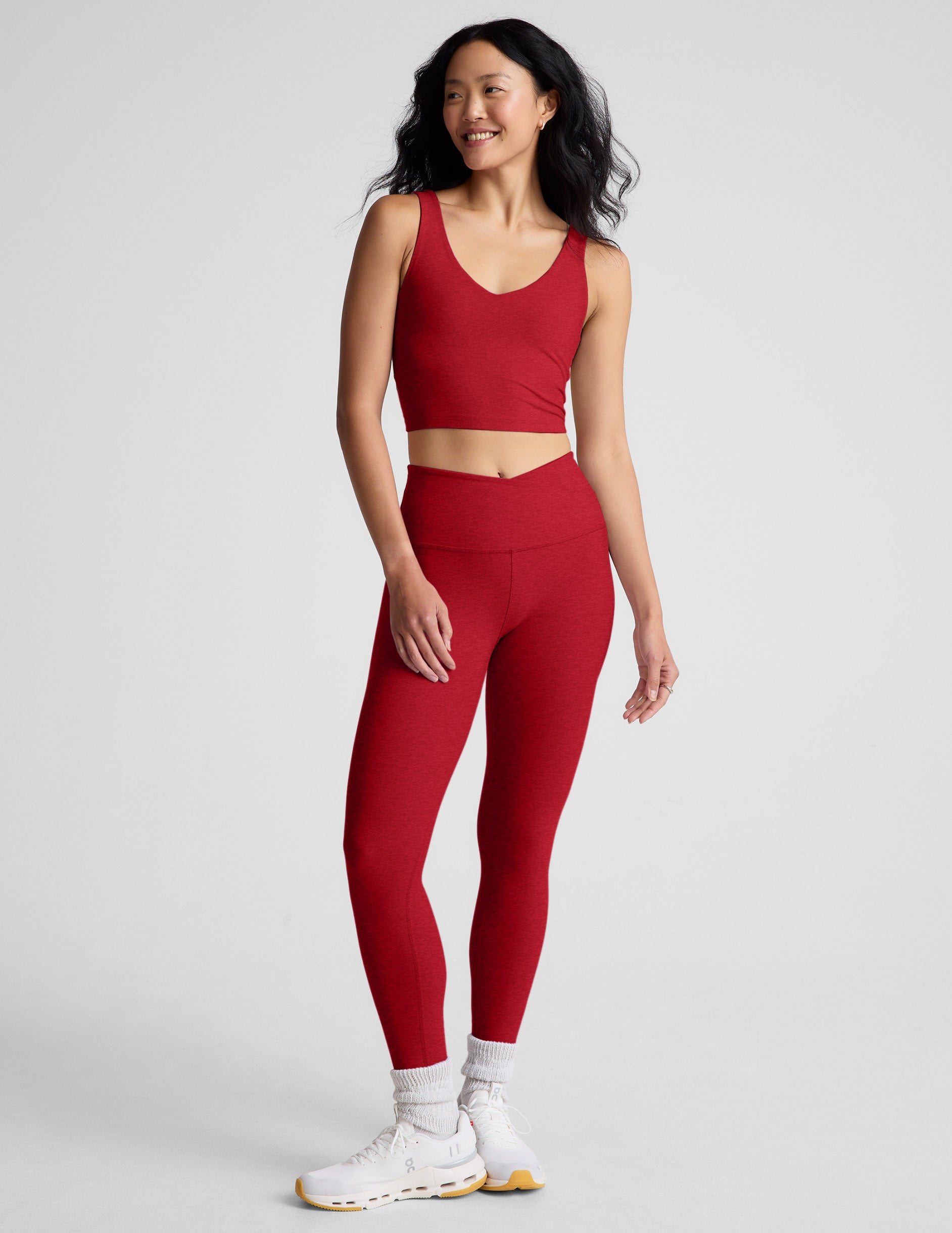 Spacedye™ At Your Leisure High Waisted Midi Legging - Holly Red Heather