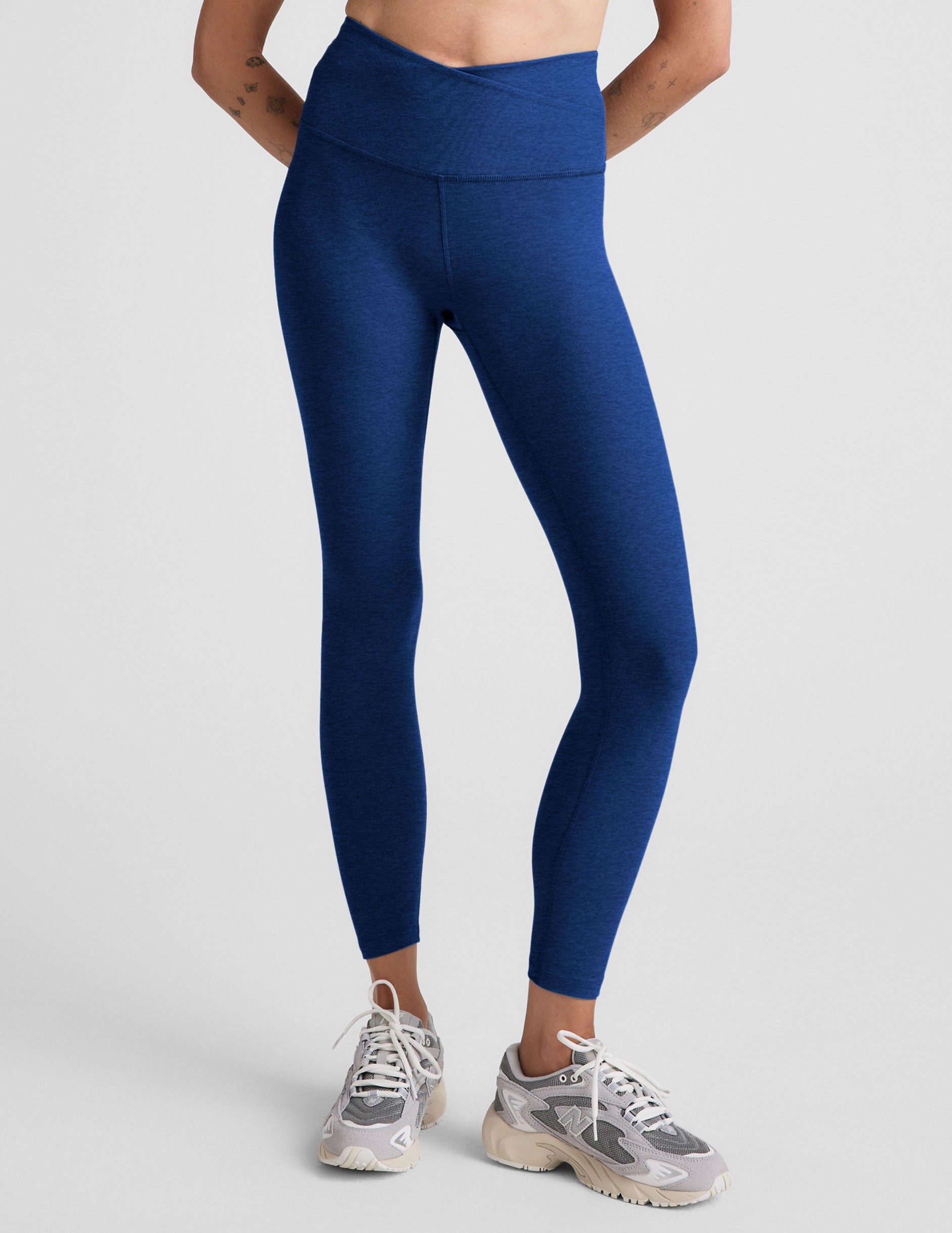 Spacedye™ At Your Leisure High Waisted Midi Legging - Marine Blue Heather