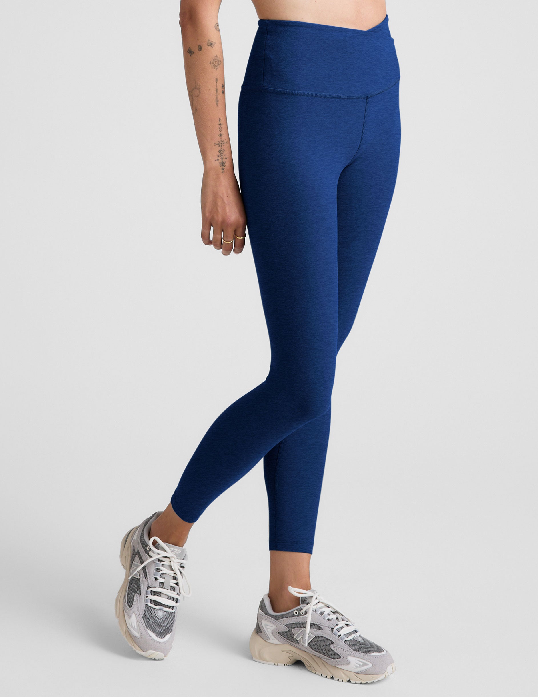 Spacedye™ At Your Leisure High Waisted Midi Legging - Marine Blue Heather