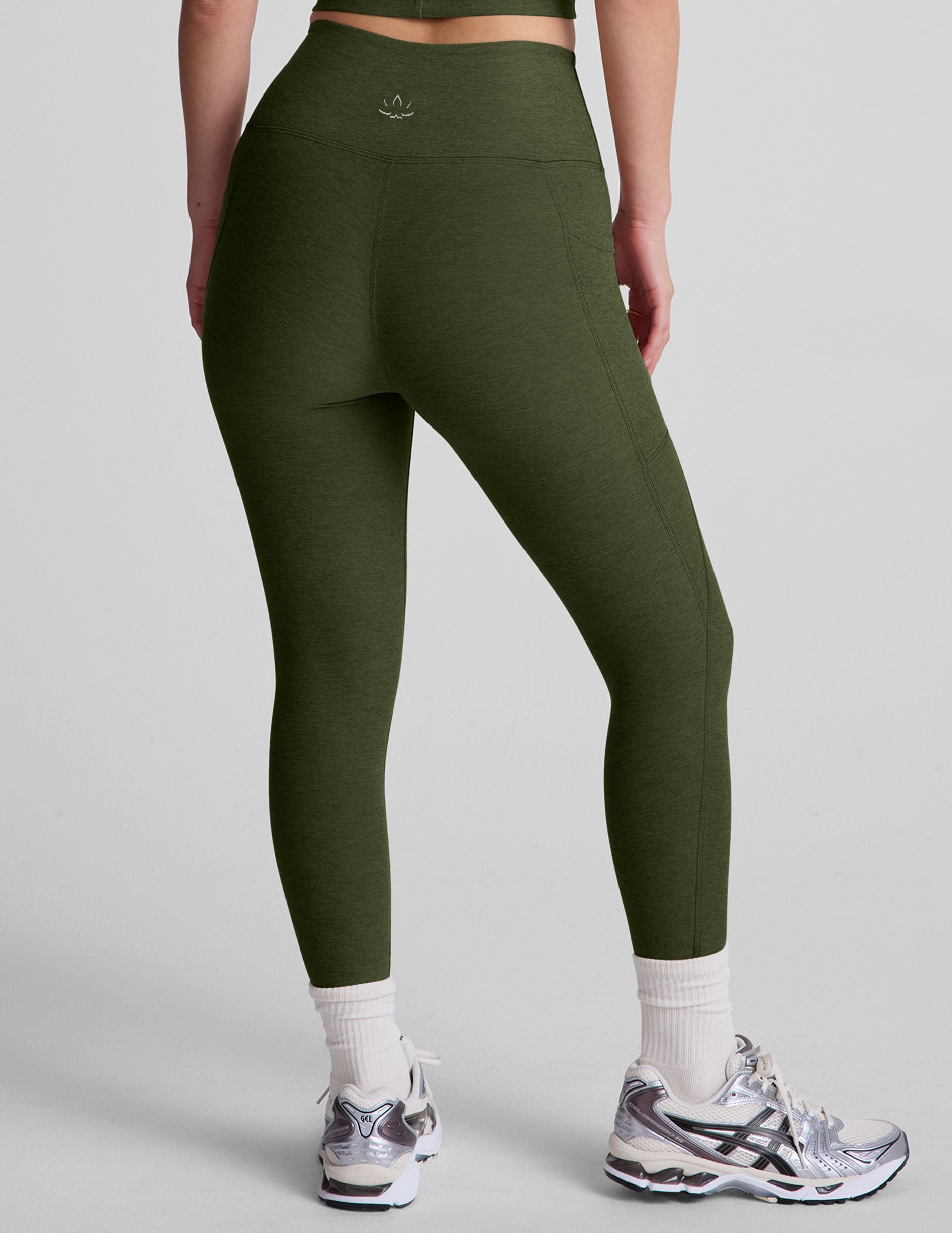 Spacedye™ Out Of Pocket High Waisted Capri Legging 26" - Army Green Heather
