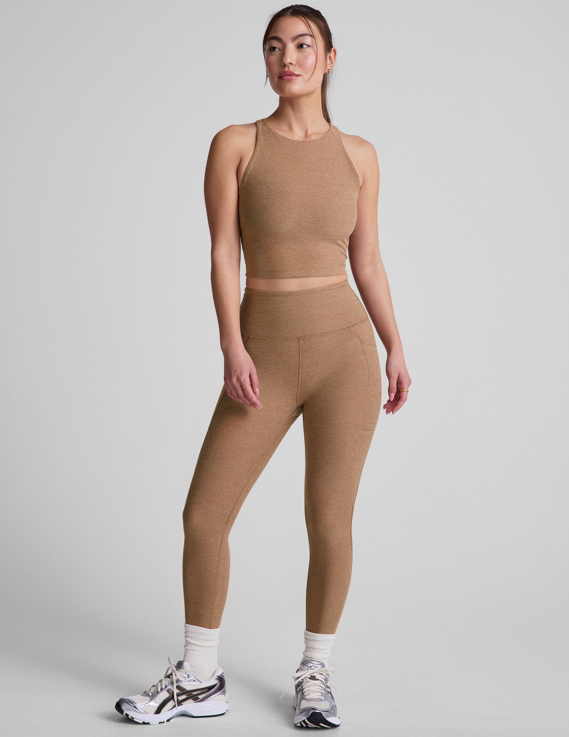 Spacedye™ Out Of Pocket High Waisted Capri Legging 26" - Desert Sand Heather