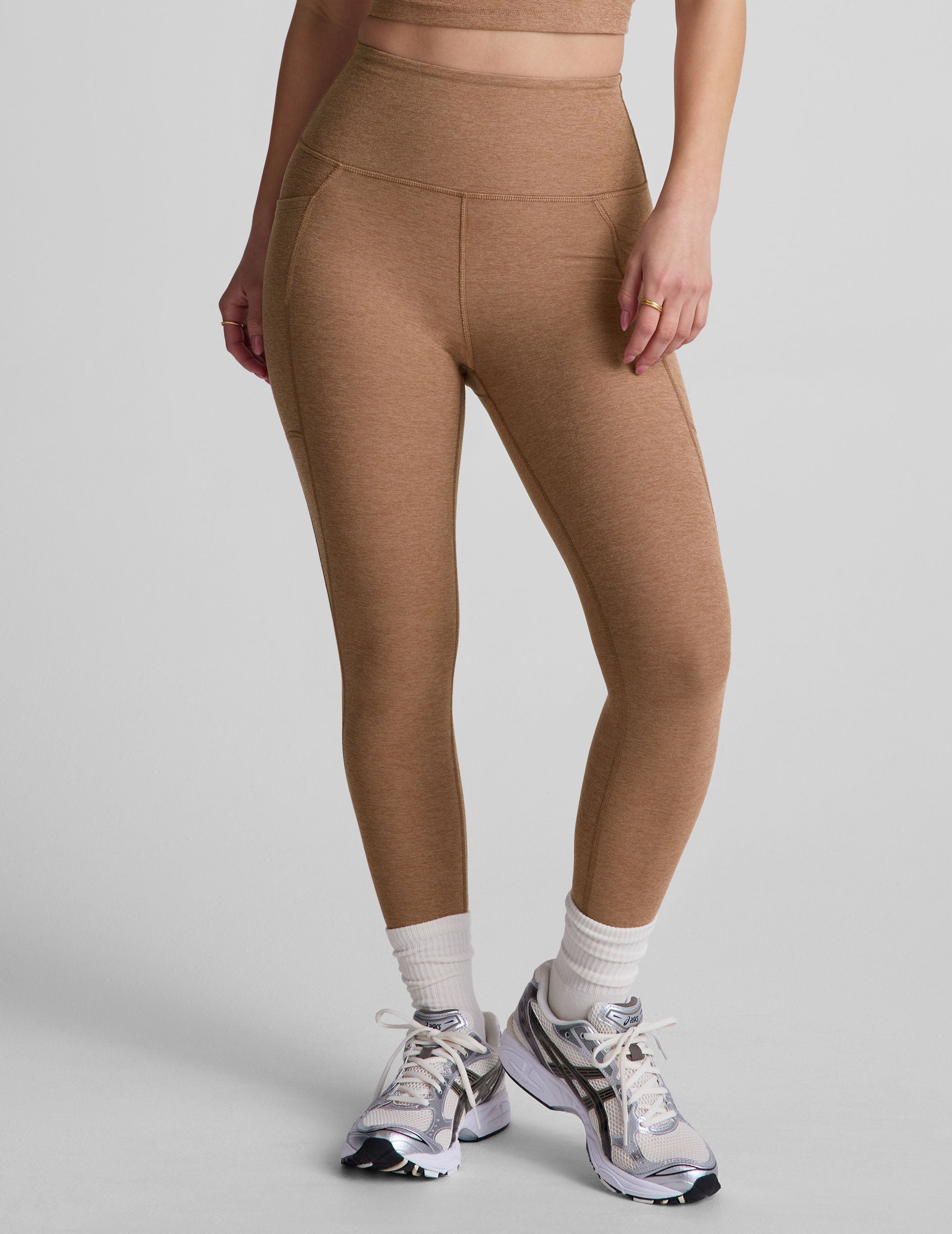 Spacedye™ Out Of Pocket High Waisted Capri Legging 26" - Desert Sand Heather