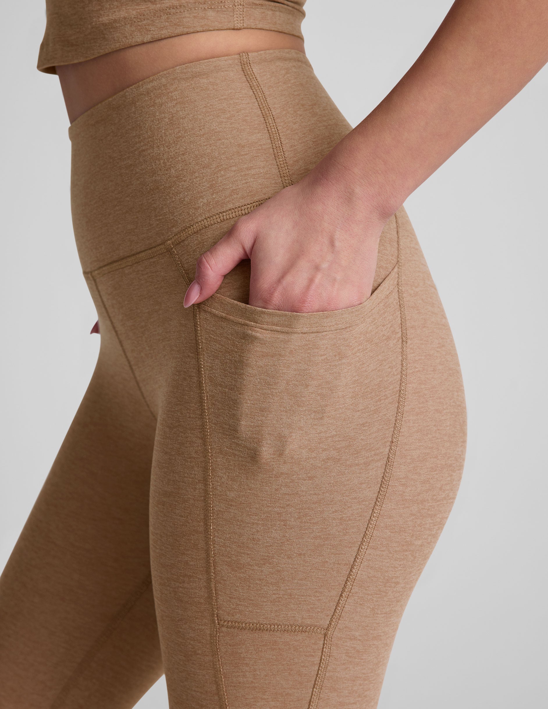 Spacedye™ Out Of Pocket High Waisted Capri Legging 26" - Desert Sand Heather
