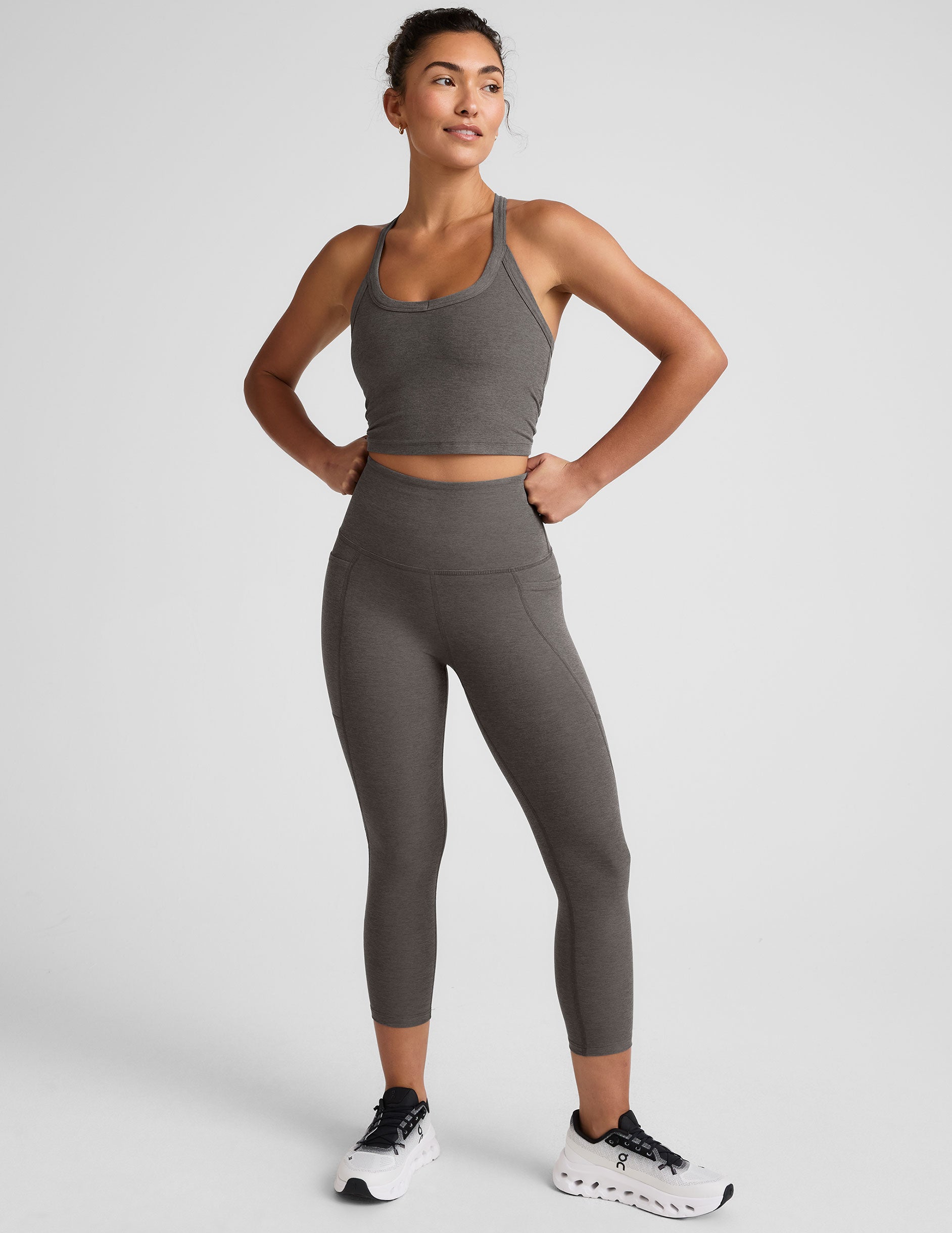 Spacedye™ Out Of Pocket High Waisted Capri Legging 26" - True Gray Heather