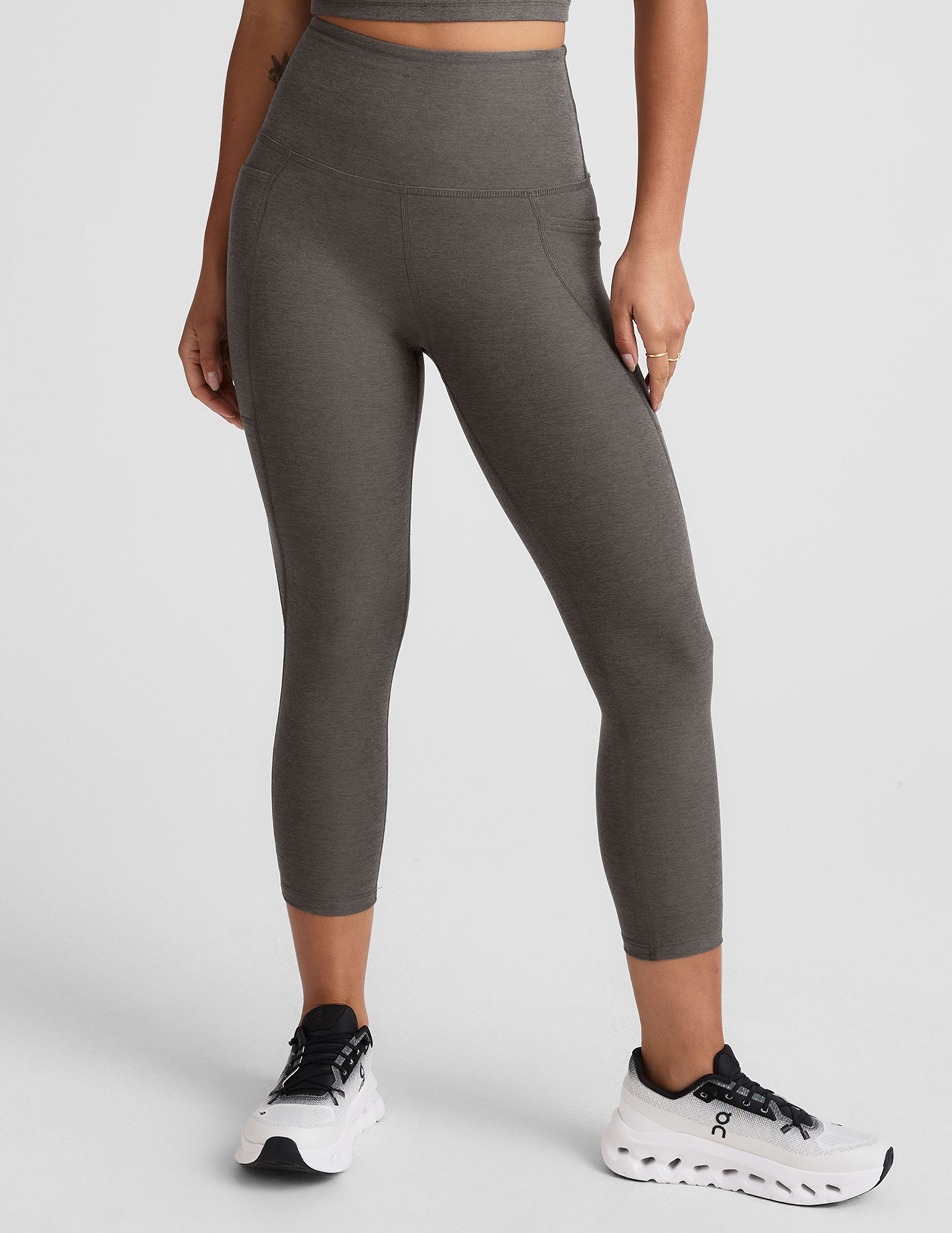 Spacedye™ Out Of Pocket High Waisted Capri Legging 26" - True Gray Heather