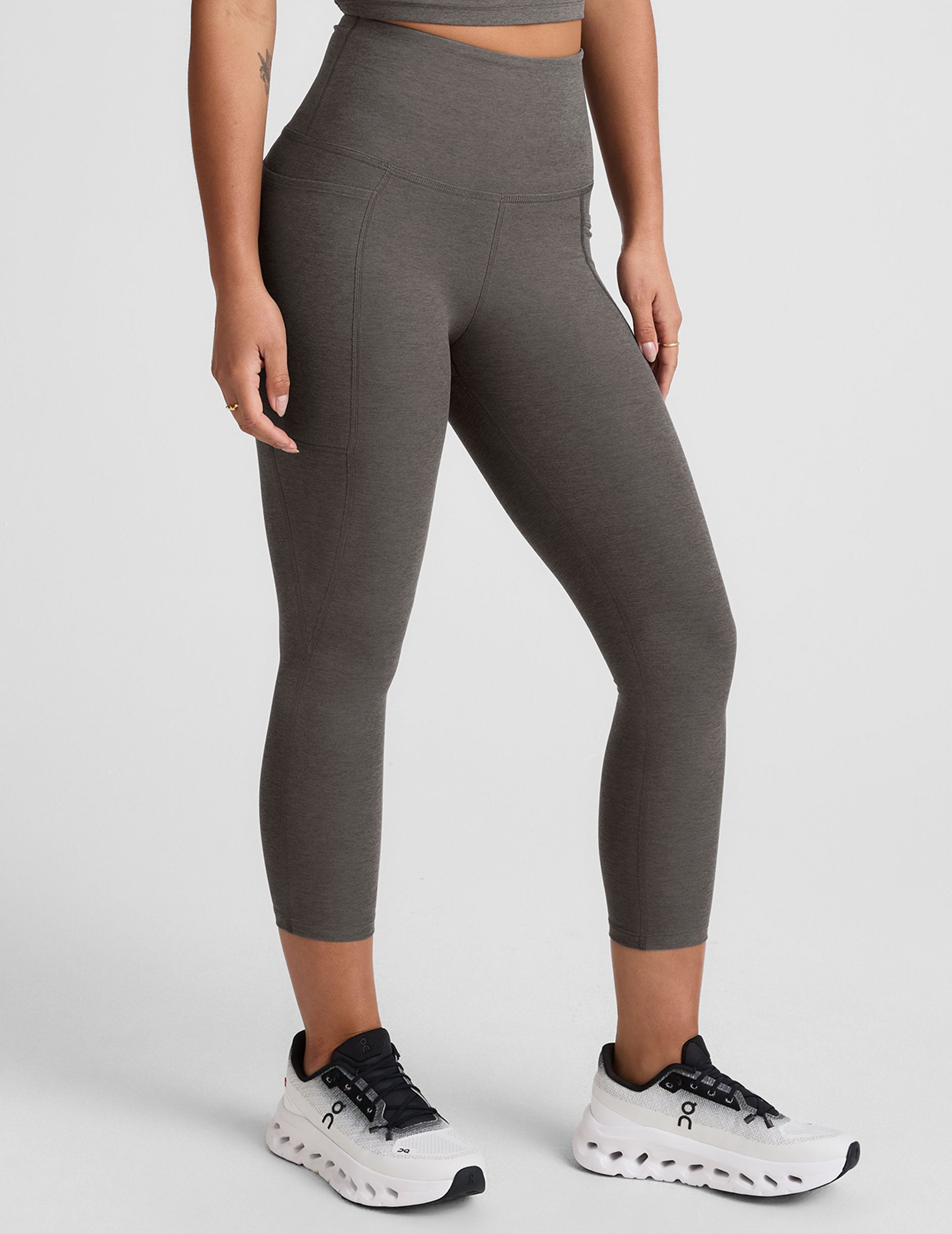 Spacedye™ Out Of Pocket High Waisted Capri Legging 26" - True Gray Heather