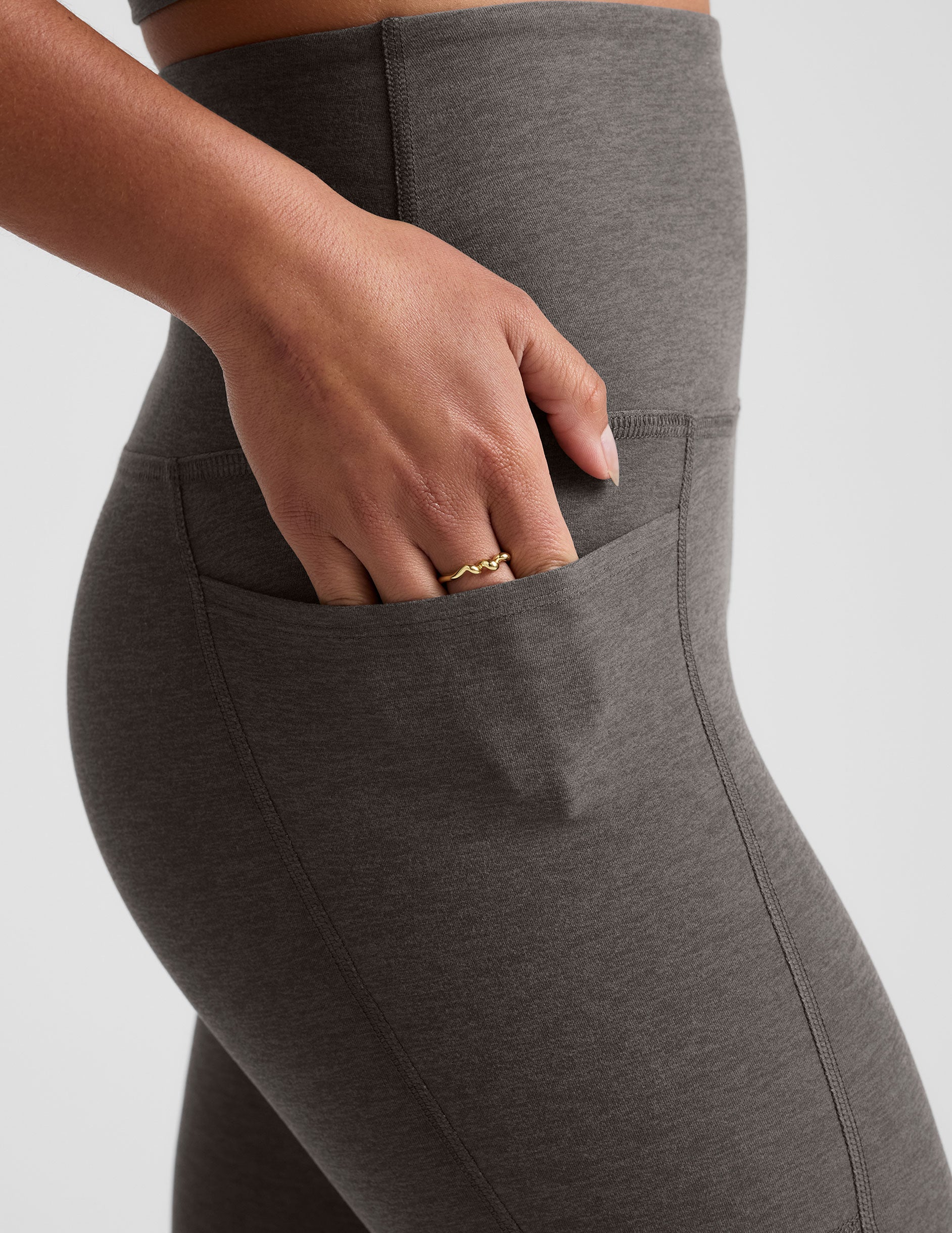 Spacedye™ Out Of Pocket High Waisted Capri Legging 26" - True Gray Heather