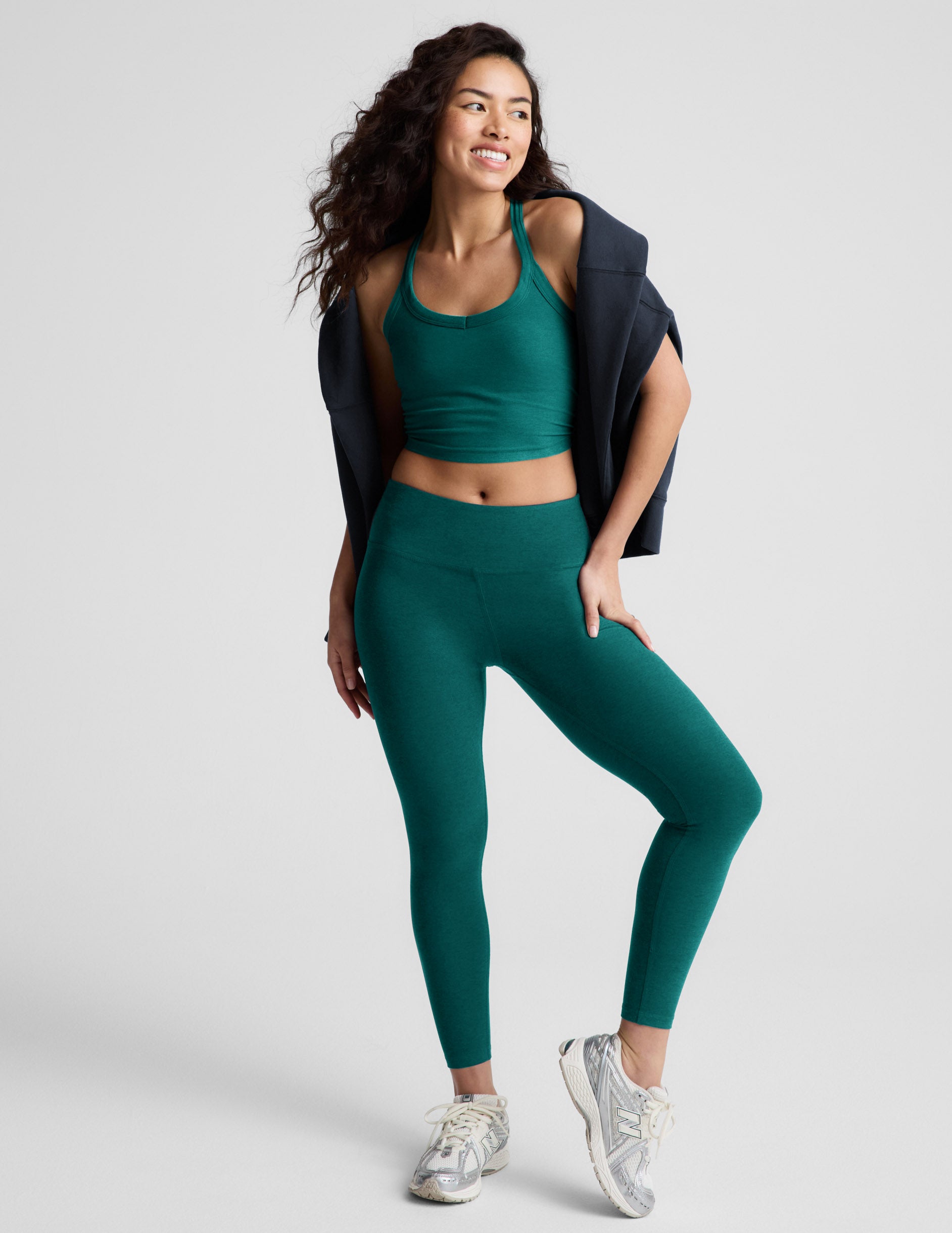 Spacedye™ Mid-Rise Legging - Teal Sea Heather