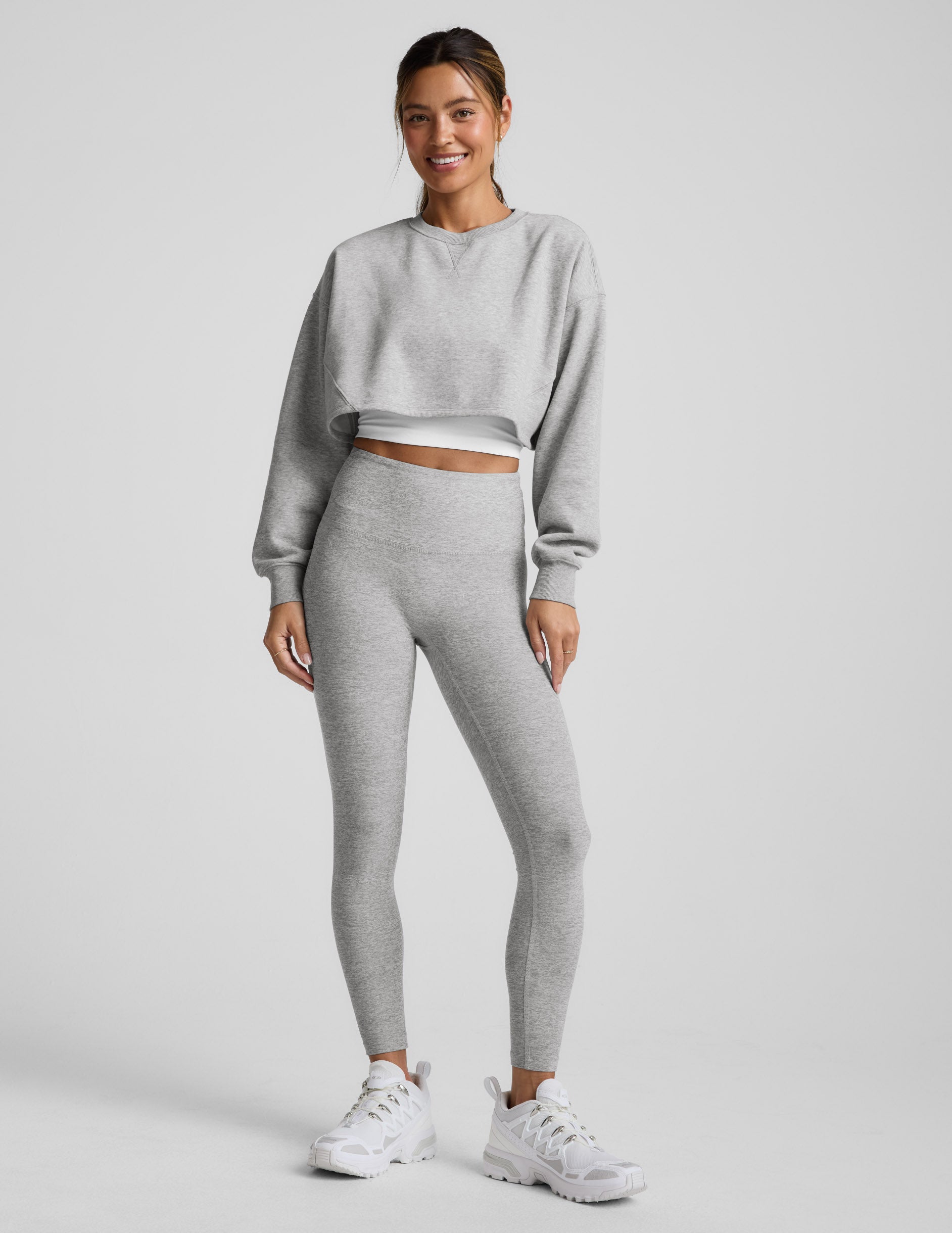 Spacedye™ No Front Seam Midi Legging - Silver Mist