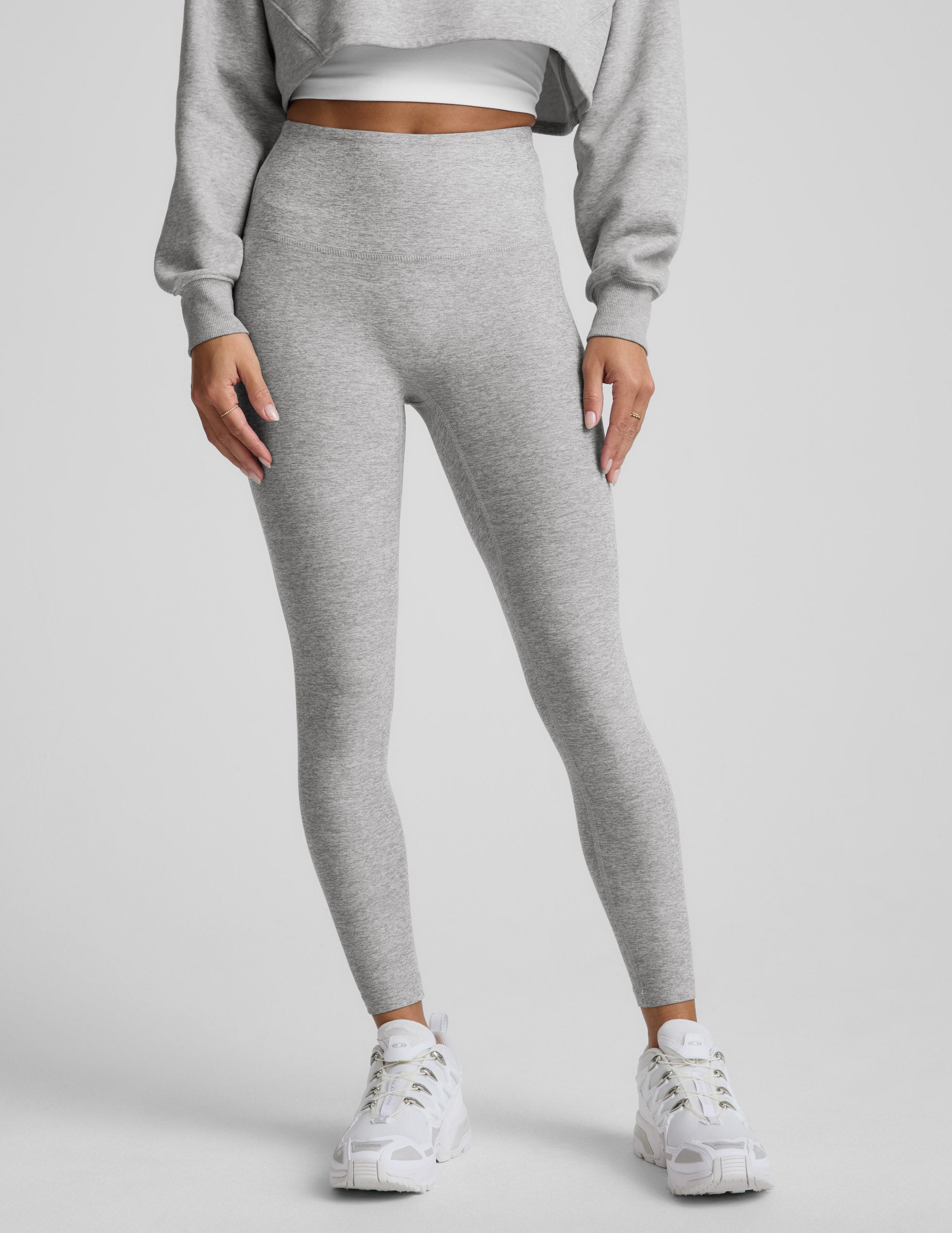 Spacedye™ No Front Seam Midi Legging - Silver Mist