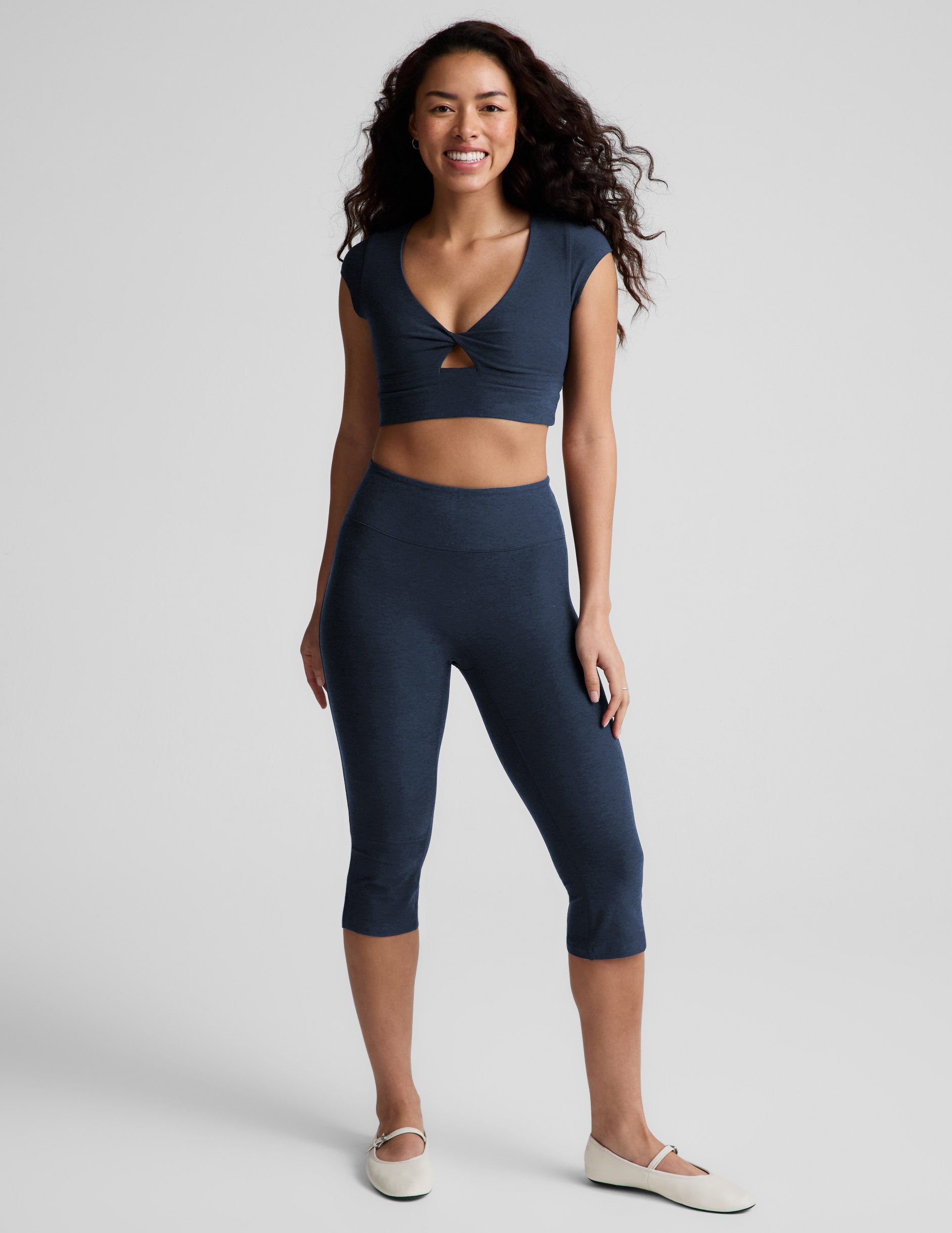 Spacedye™ Mid-Rise Slit Pedal Pusher Legging - Nocturnal Navy