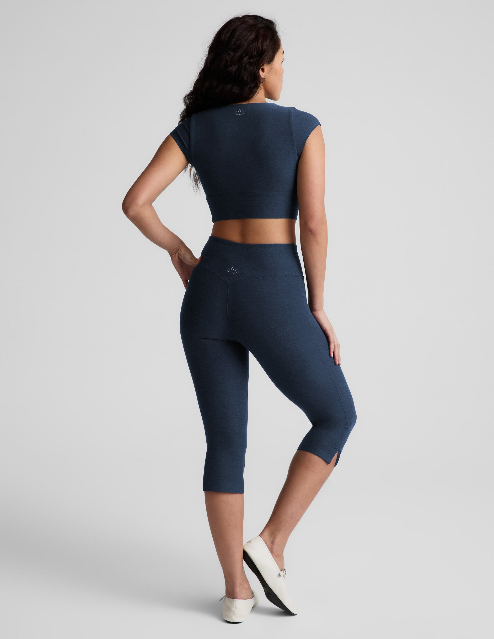 Spacedye™ Mid-Rise Slit Pedal Pusher Legging - Nocturnal Navy
