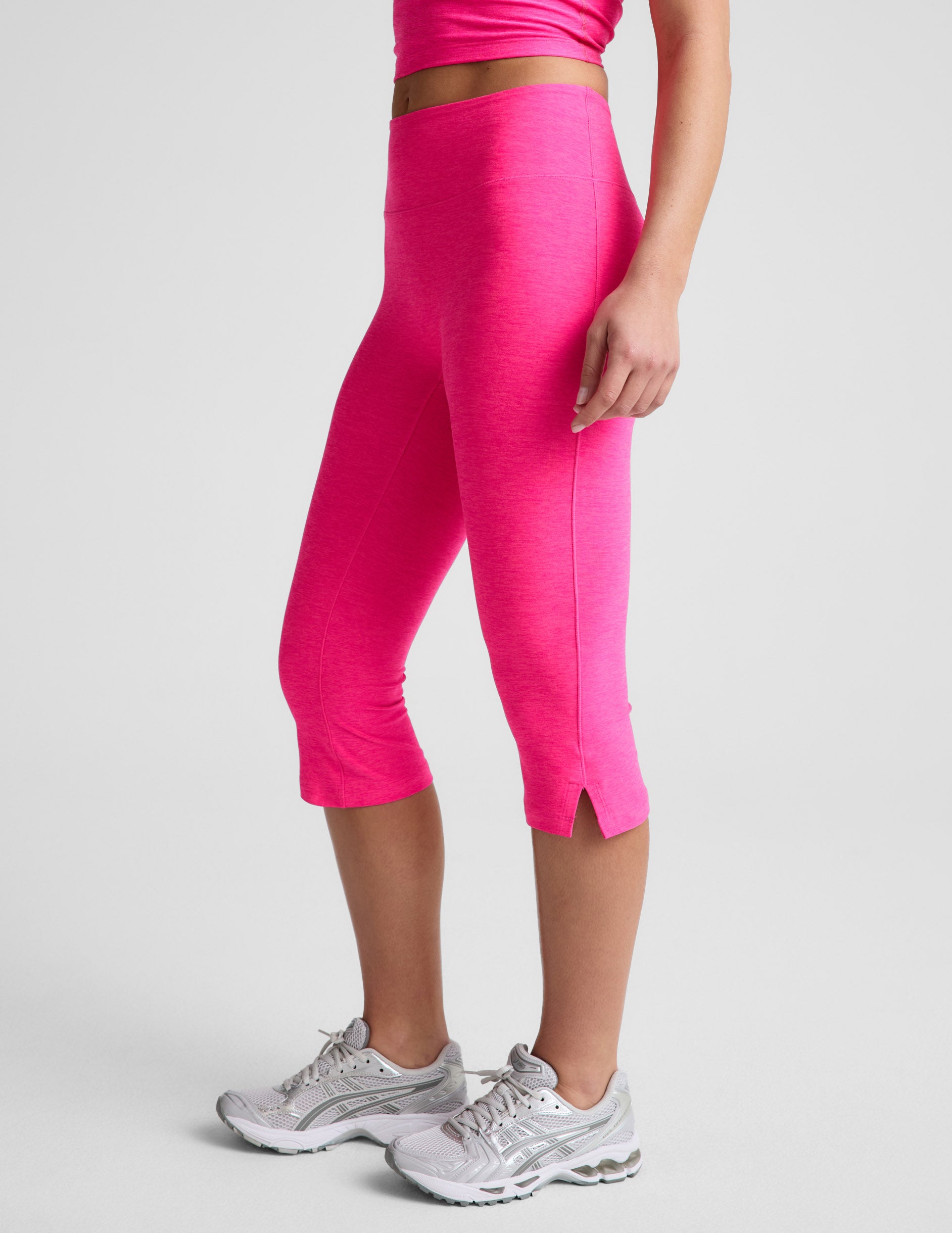 Spacedye™ Mid-Rise Slit Pedal Pusher Legging - Pink Glow Heather