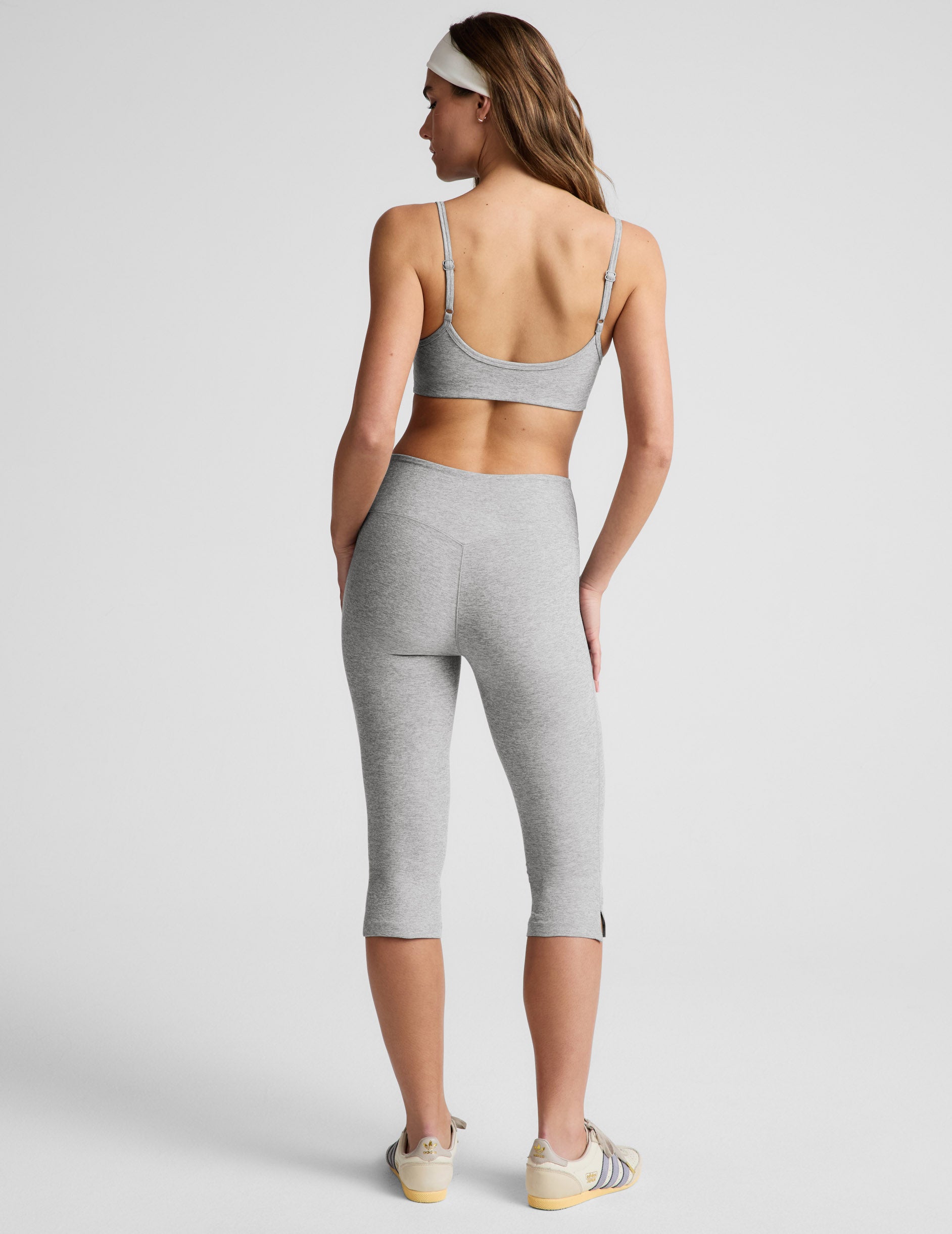 Spacedye™ Mid-Rise Slit Pedal Pusher Legging - Silver Mist