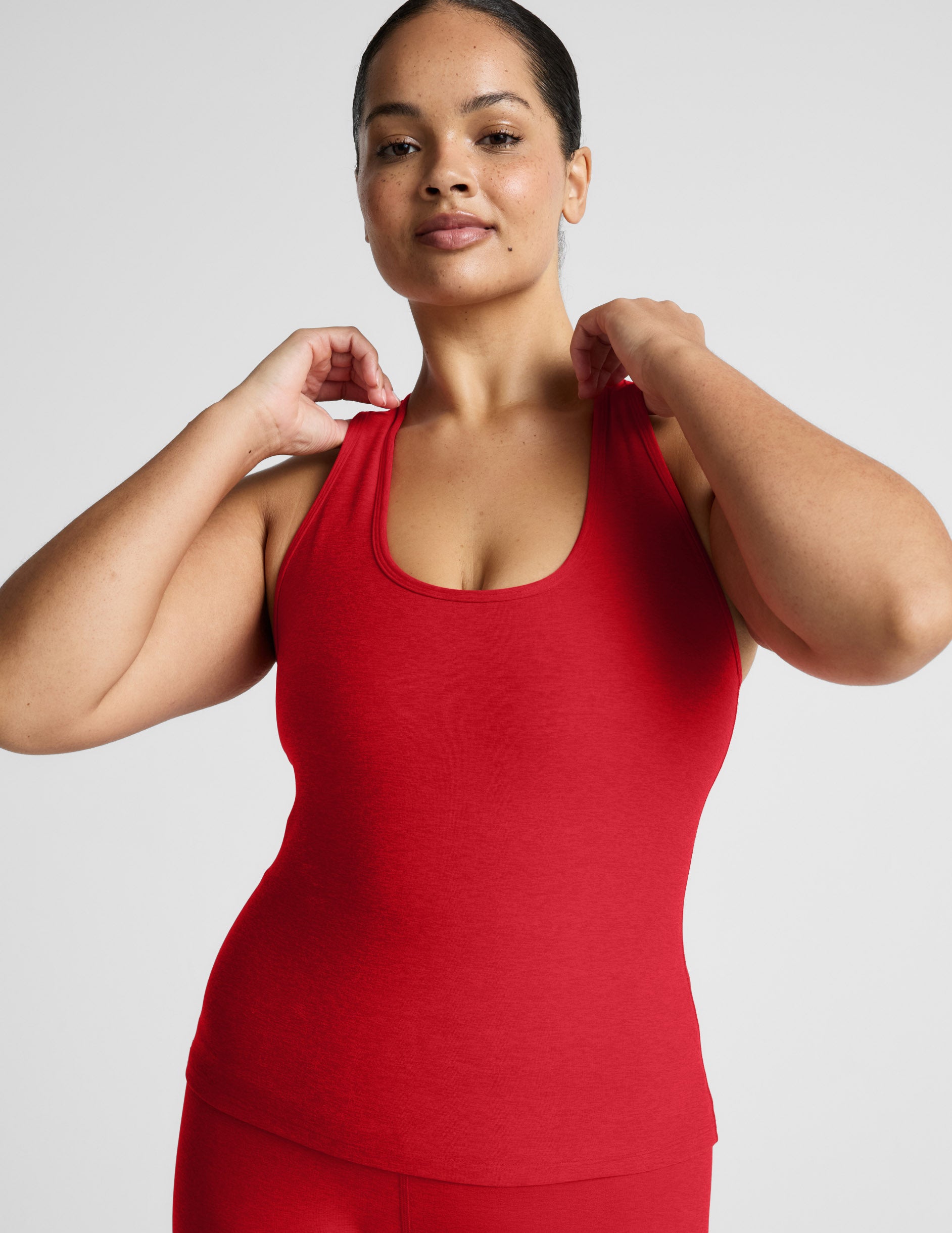 Spacedye™ Step Up Racerback Tank - Chili Red Heather