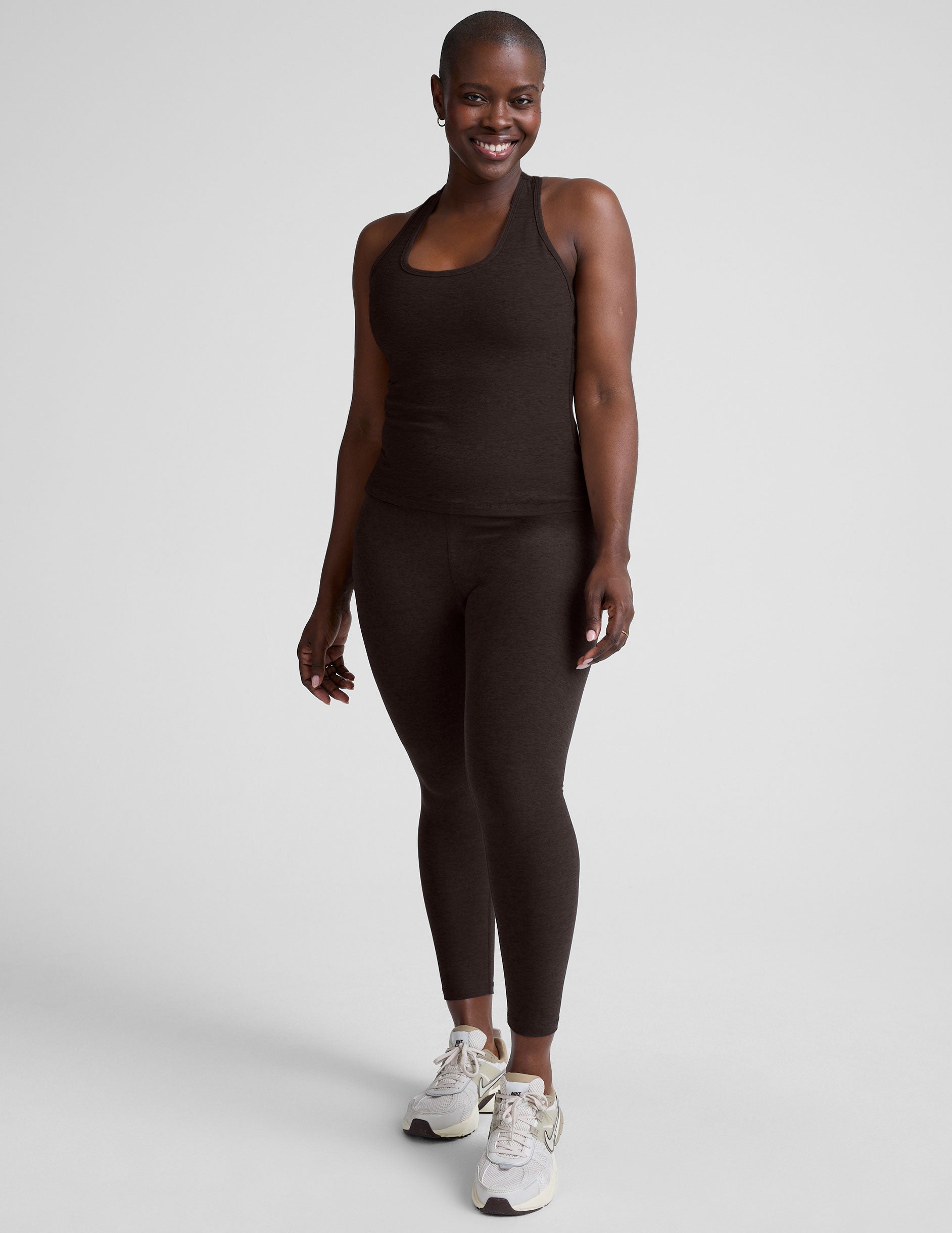 Spacedye™ Step Up Racerback Tank - Dark Chocolate Heather