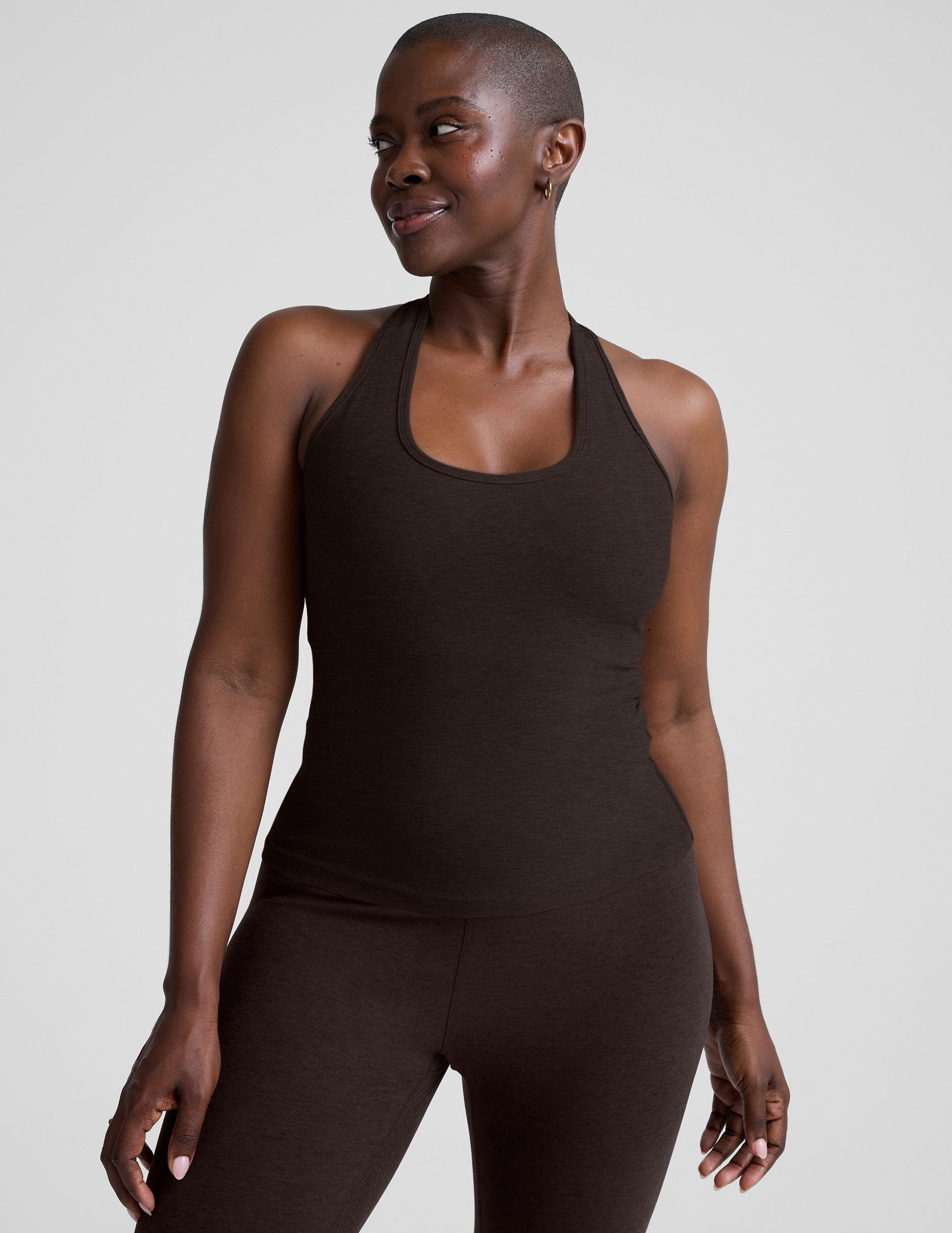 Spacedye™ Step Up Racerback Tank - Dark Chocolate Heather