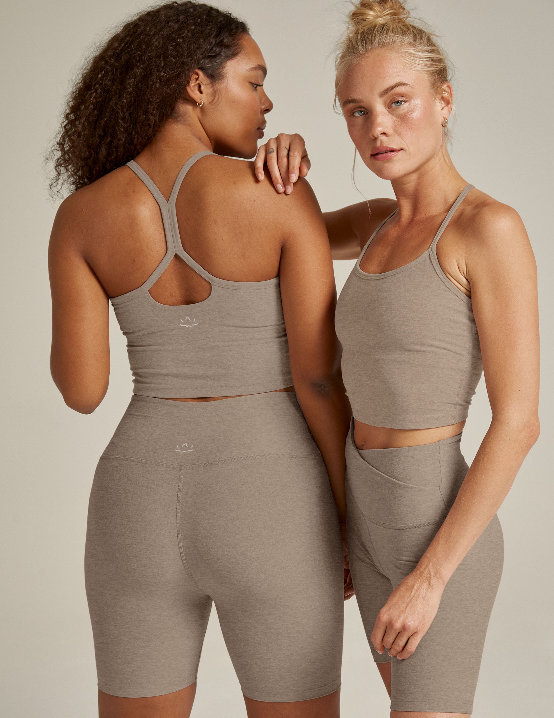 Spacedye™ Slim Racerback Cropped Tank - Birch Heather