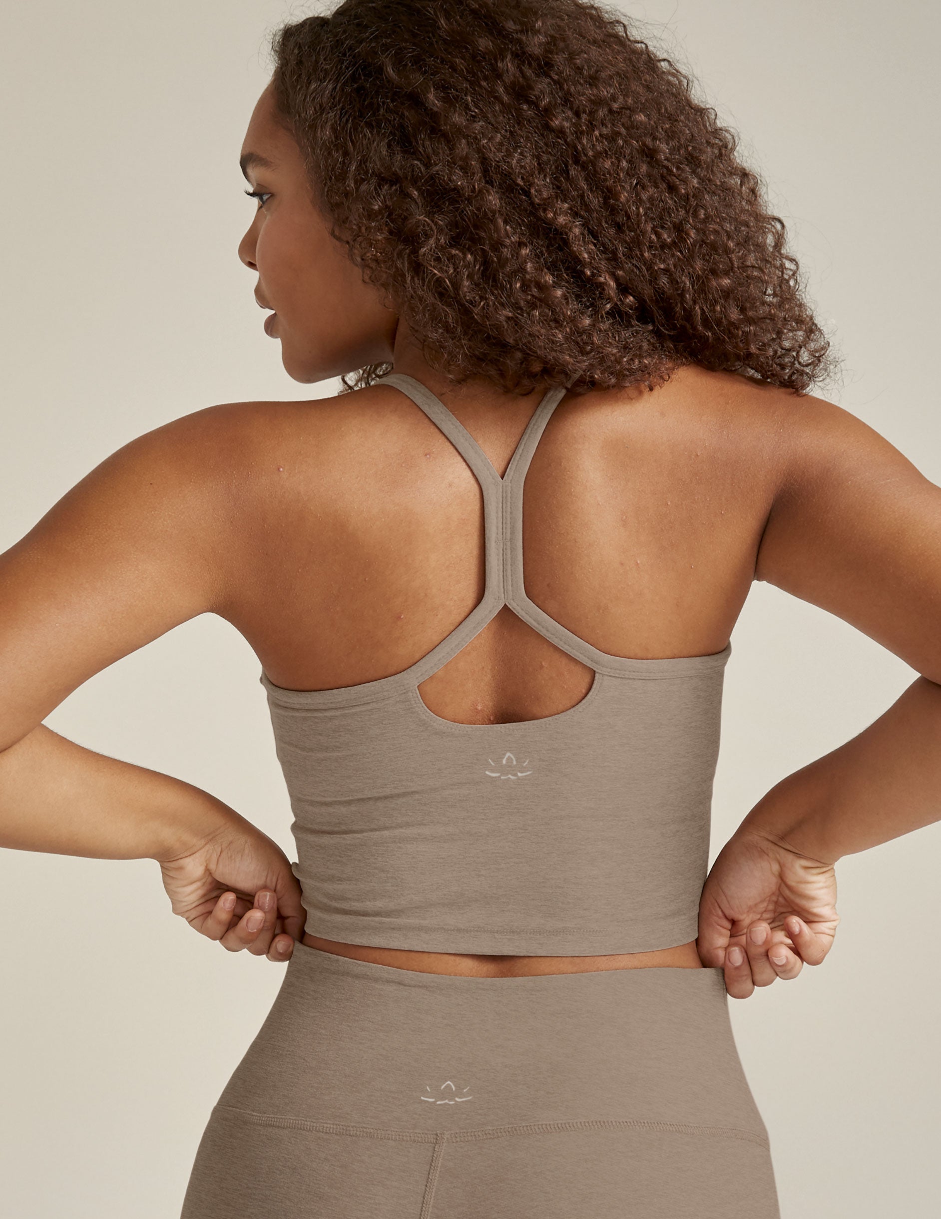 Spacedye™ Slim Racerback Cropped Tank - Birch Heather