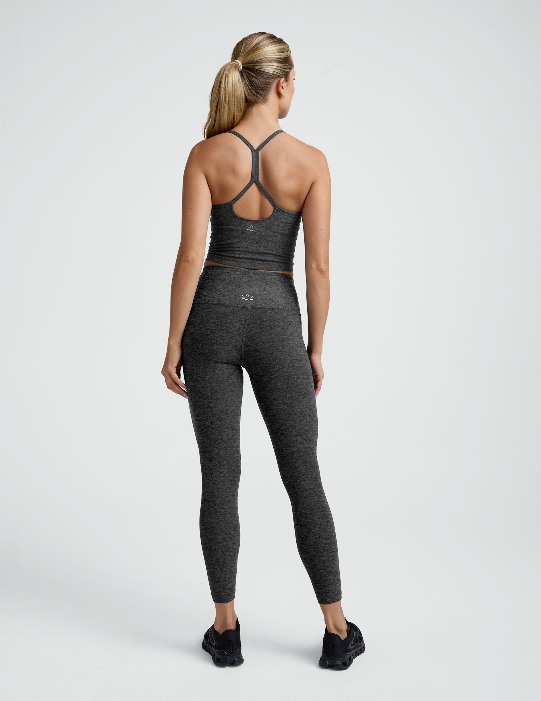 Spacedye™ Slim Racerback Cropped Tank - Black-Charcoal