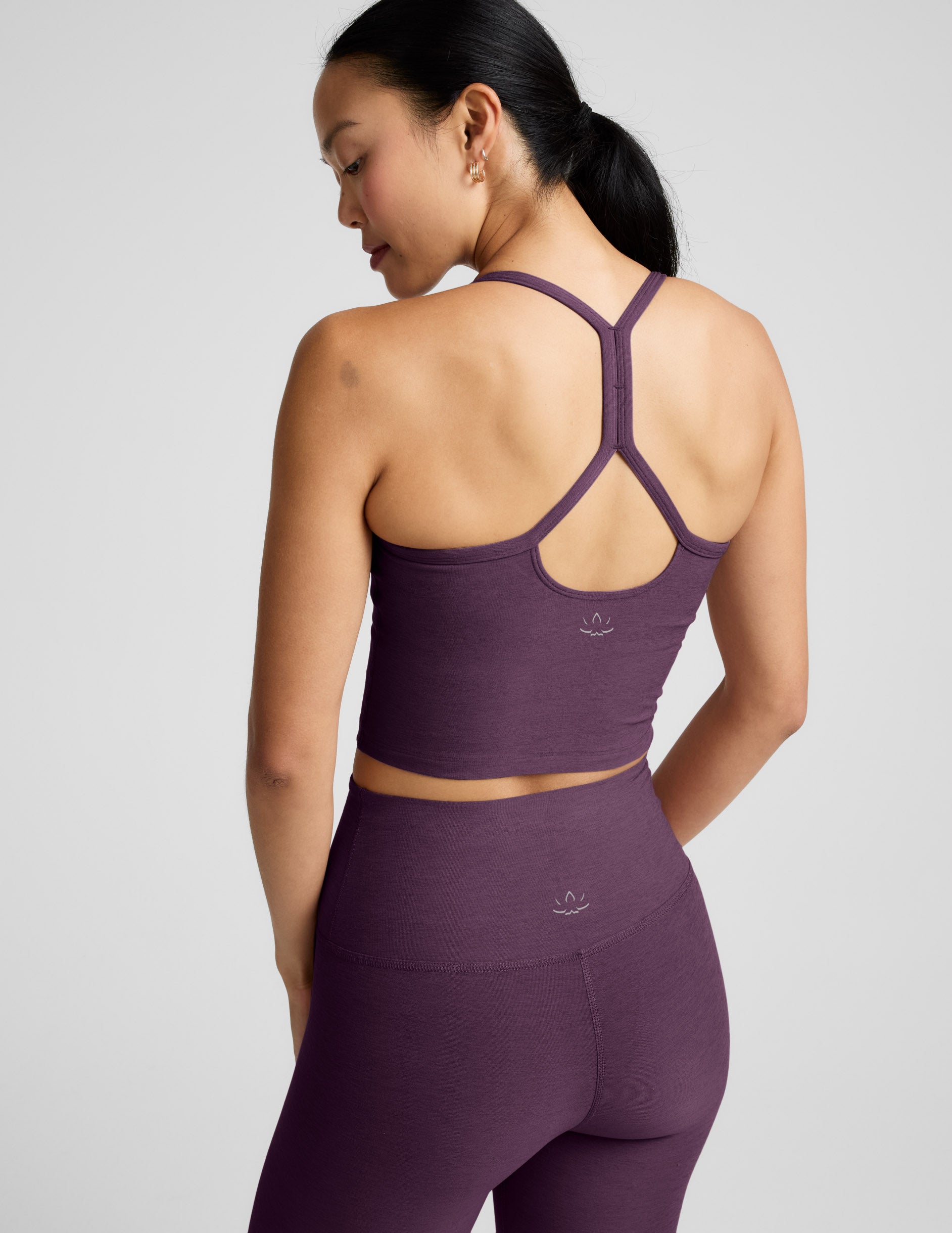 Spacedye™ Slim Racerback Cropped Tank - Brilliant Blackberry Heather
