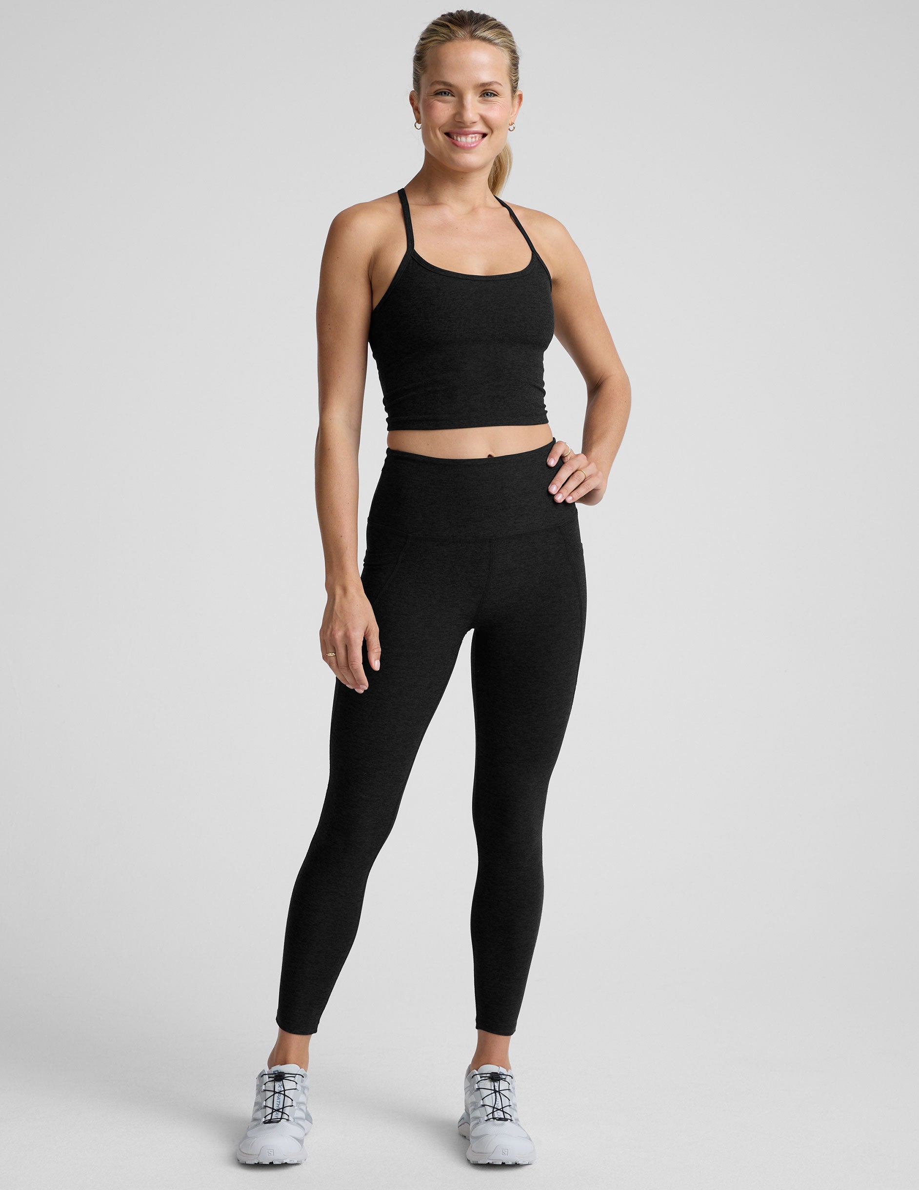 Spacedye™ Slim Racerback Cropped Tank - Darkest Night