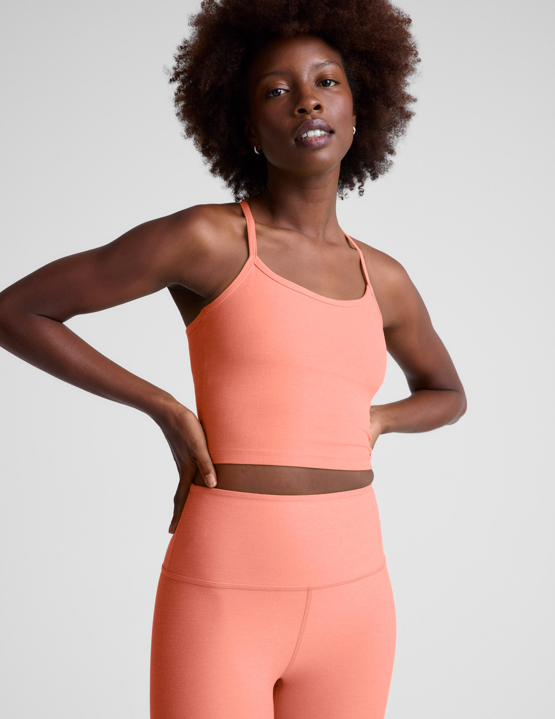 Spacedye™ Slim Racerback Cropped Tank - Dreamsicle Heather