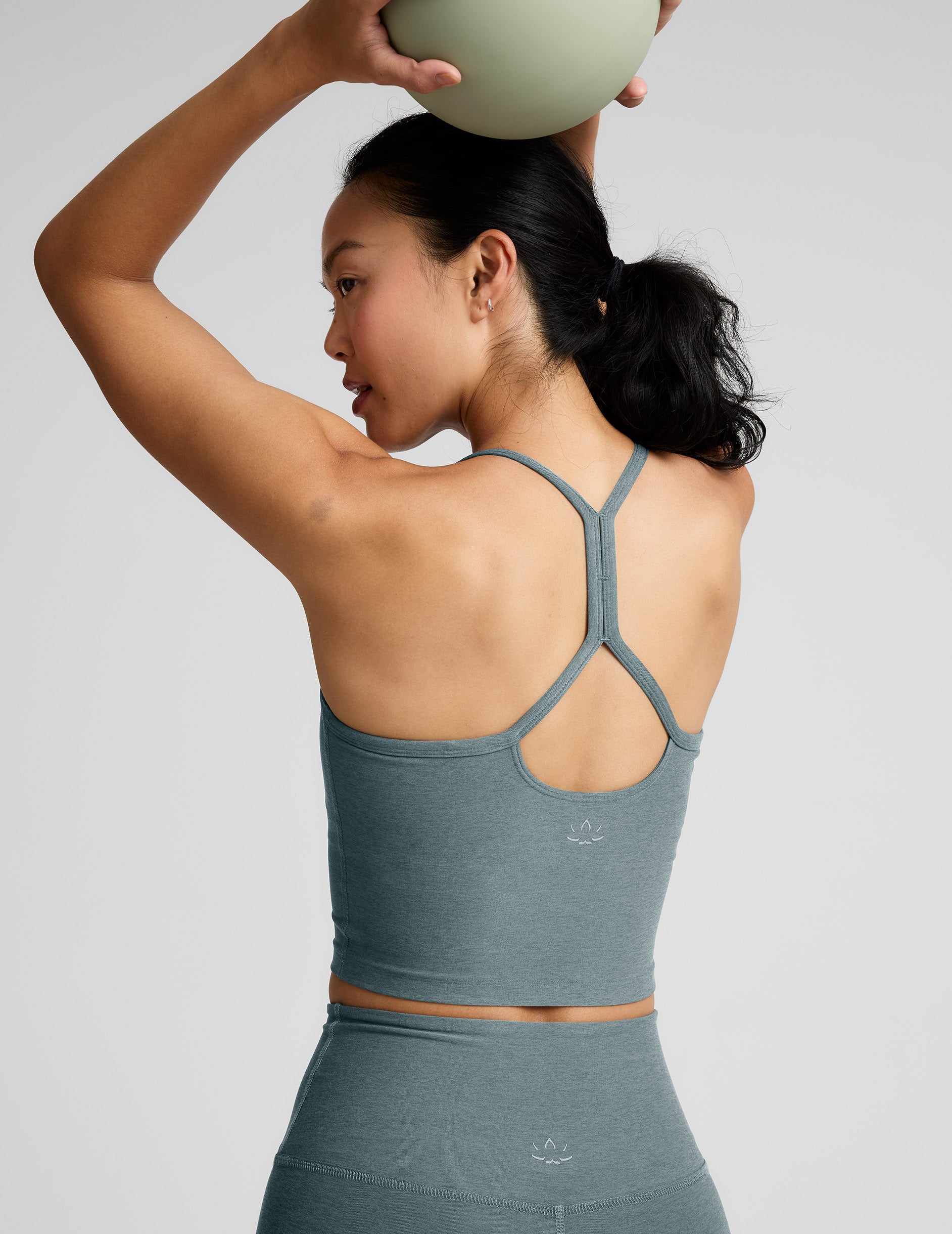 Spacedye™ Slim Racerback Cropped Tank - Storm Heather