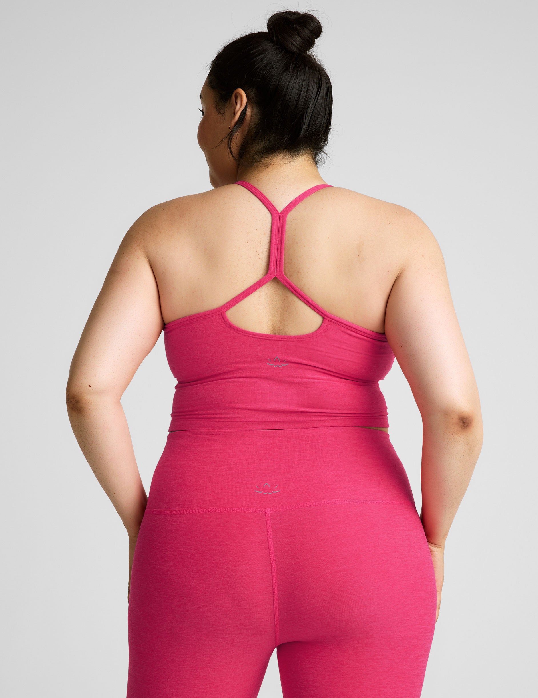 Spacedye™ Slim Racerback Cropped Tank - Vivid Pink Heather