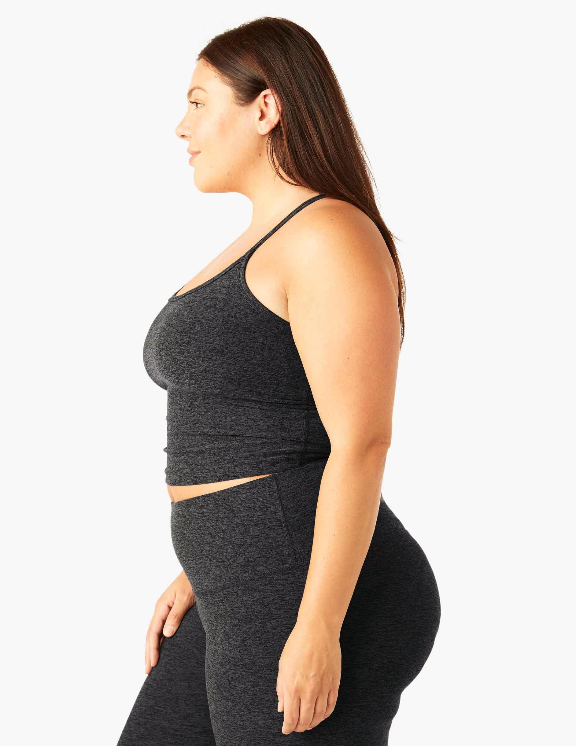 Spacedye™ Slim Racerback Cropped Tank - Black-Charcoal