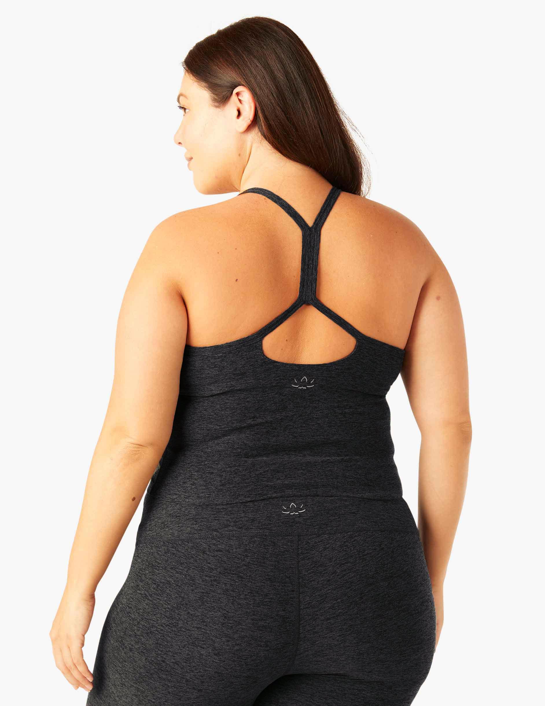 Spacedye™ Slim Racerback Cropped Tank - Black-Charcoal