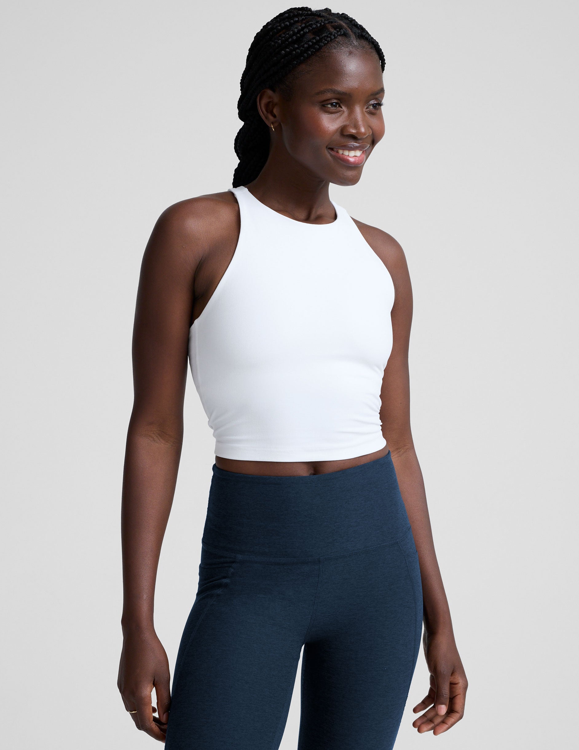 Spacedye™ Refocus Cropped Tank - Cloud White