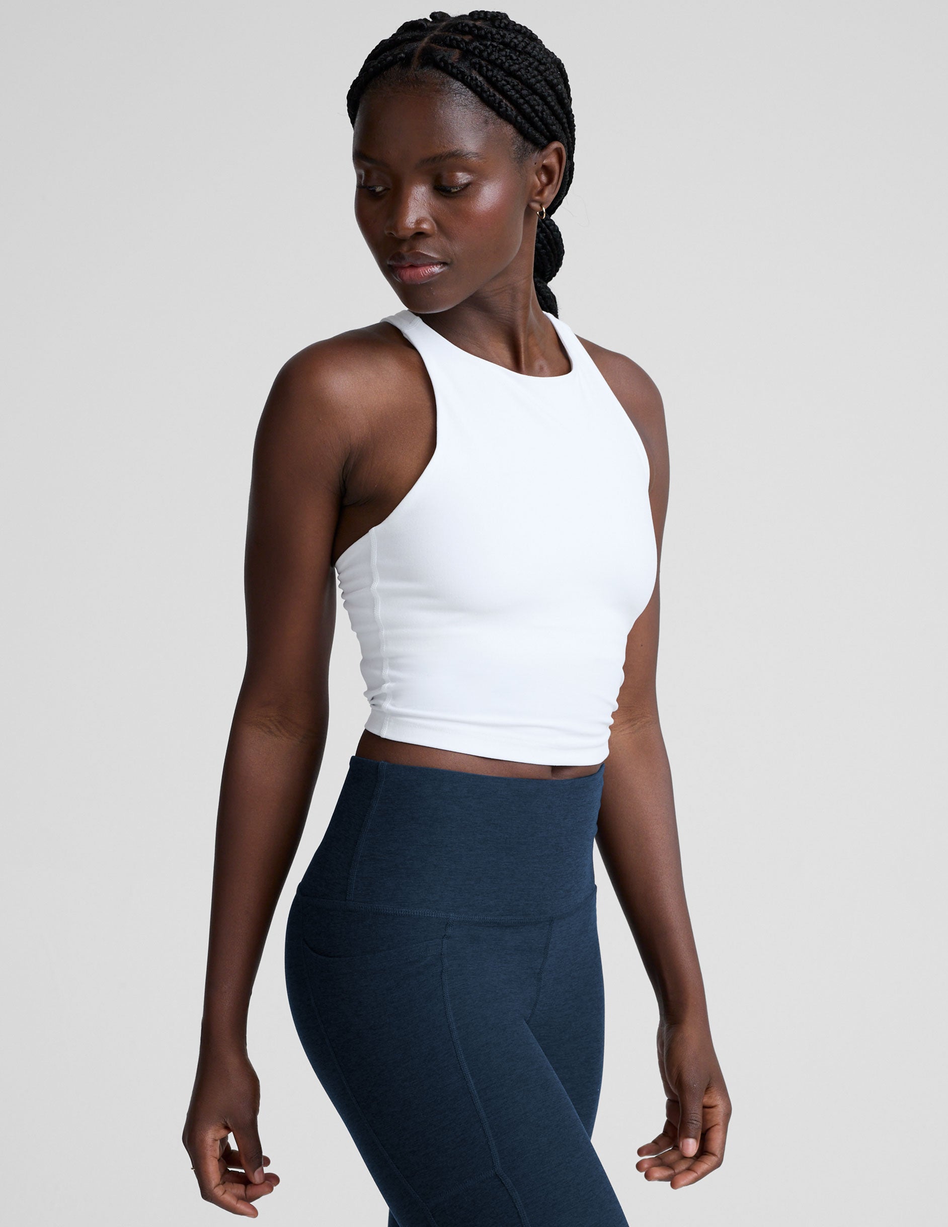 Spacedye™ Refocus Cropped Tank - Cloud White