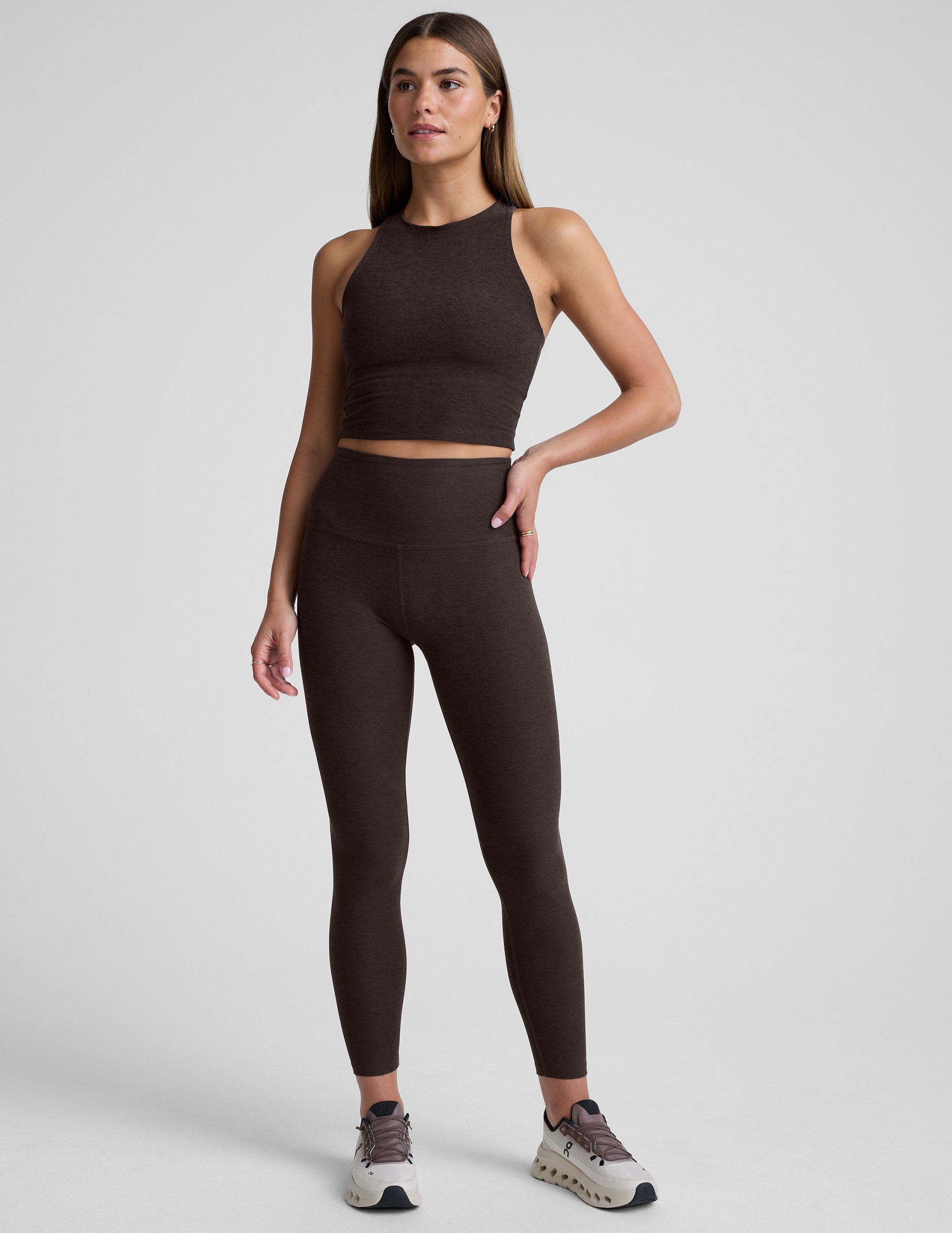 Spacedye™ Refocus Cropped Tank - Dark Chocolate Heather