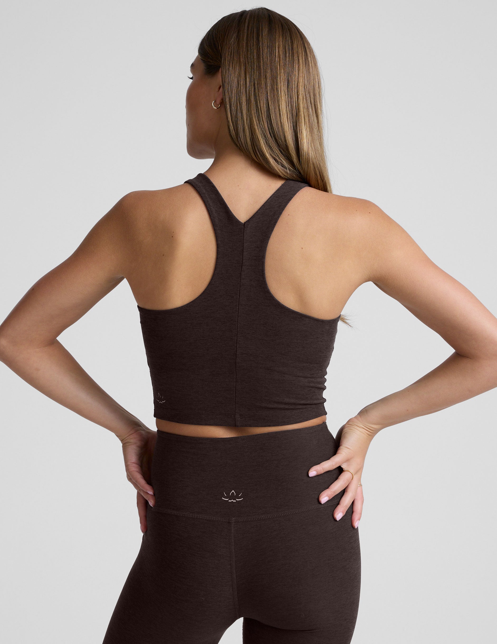 Spacedye™ Refocus Cropped Tank - Dark Chocolate Heather