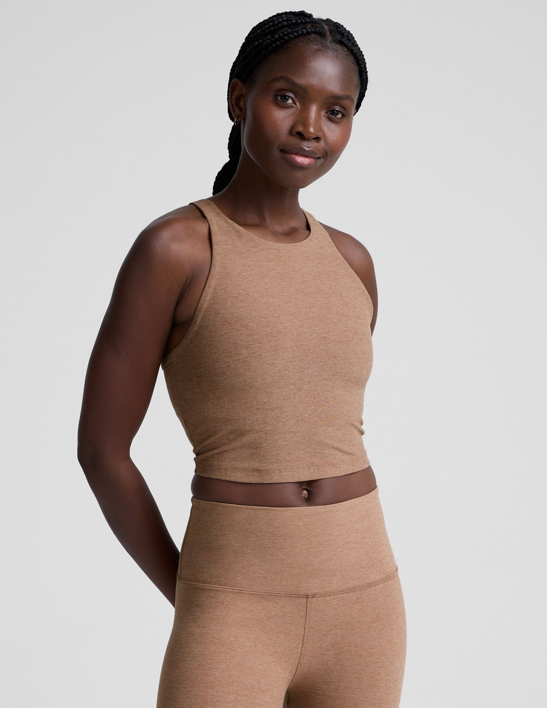 Spacedye™ Refocus Cropped Tank - Desert Sand Heather