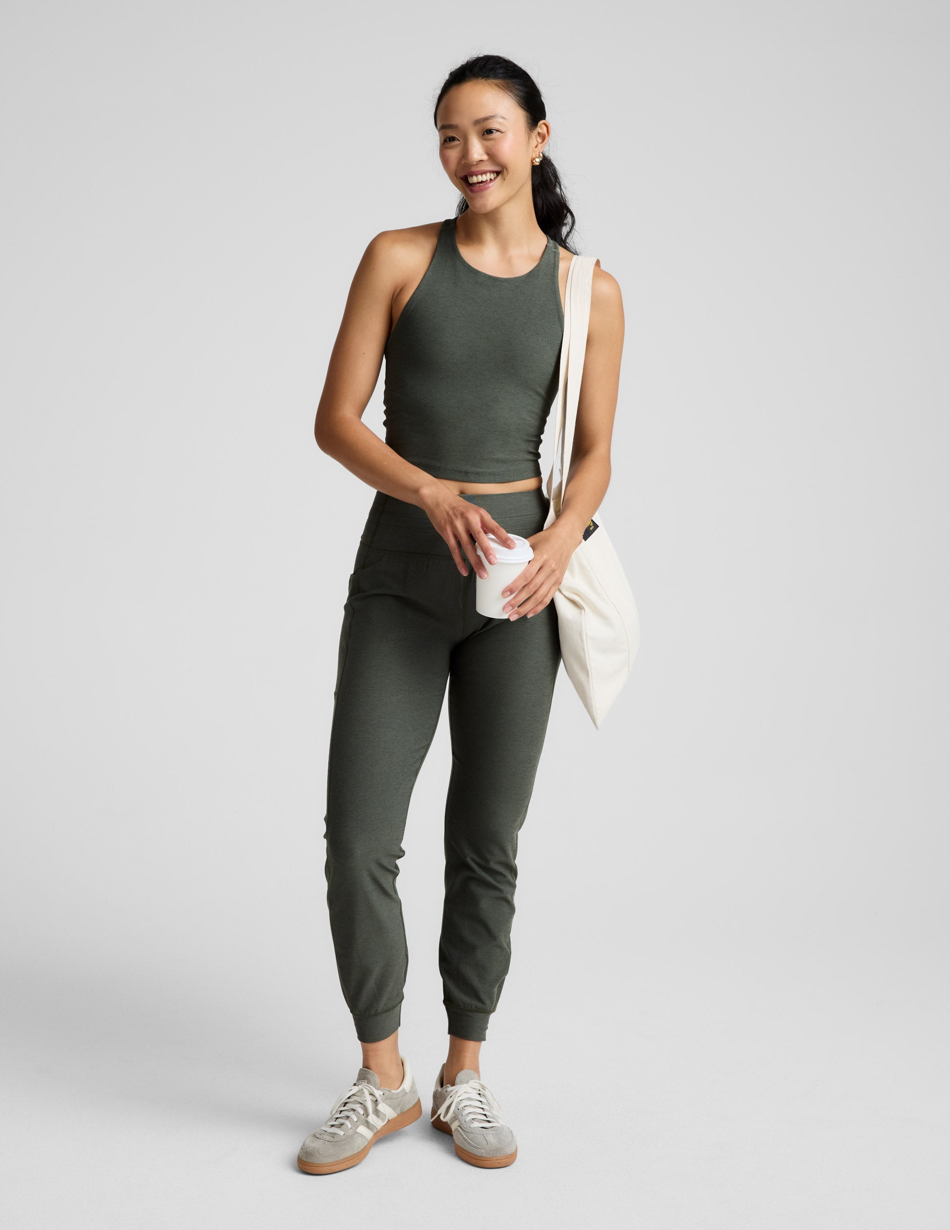 Spacedye™ Refocus Cropped Tank - Dusty Forest Heather