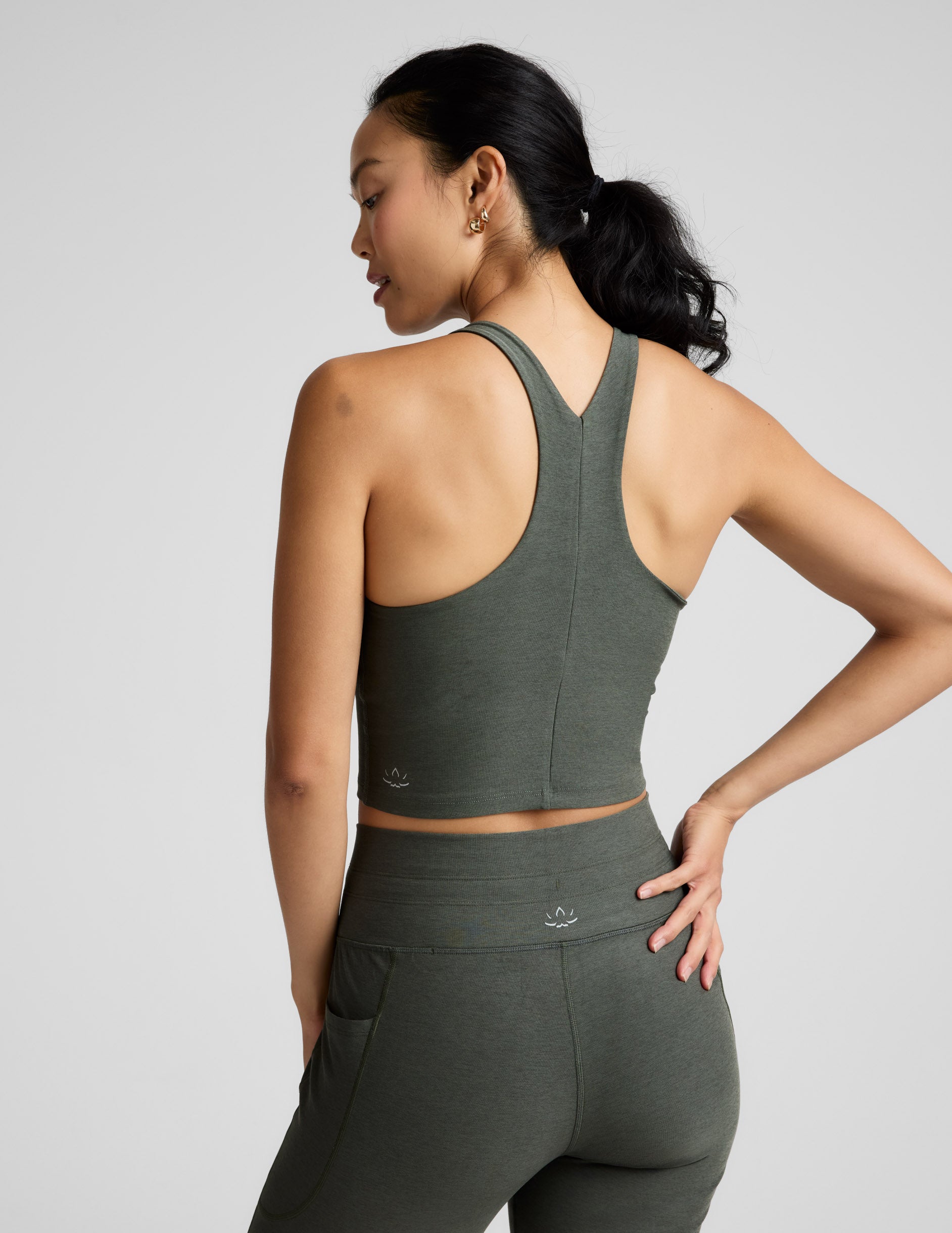 Spacedye™ Refocus Cropped Tank - Dusty Forest Heather