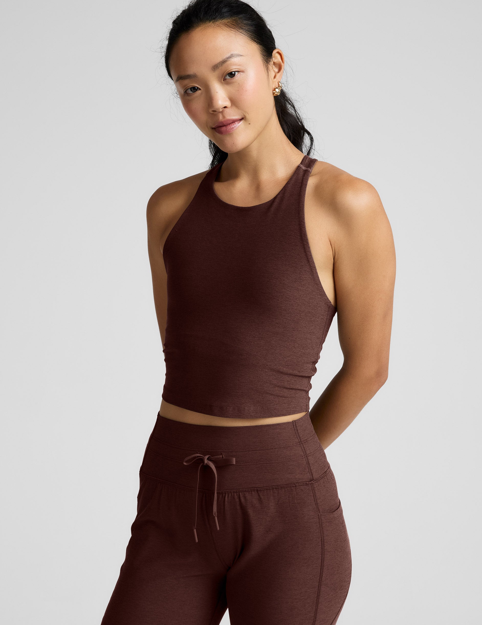 Spacedye™ Refocus Cropped Tank - Iced Mocha Heather