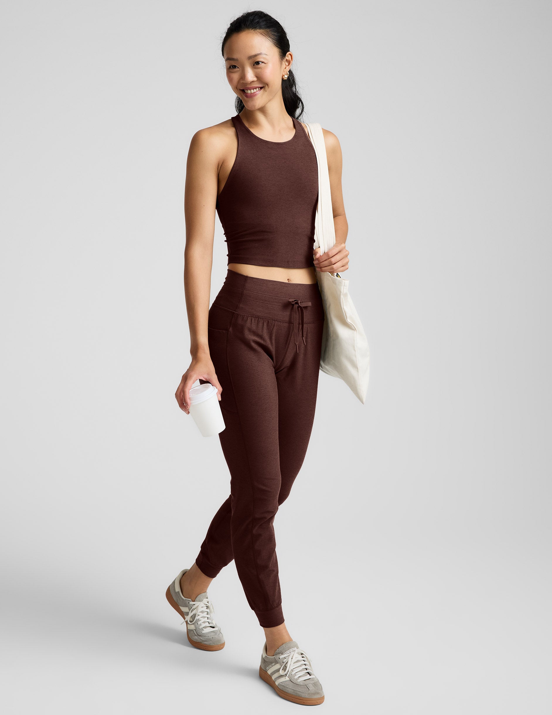 Spacedye™ Refocus Cropped Tank - Iced Mocha Heather