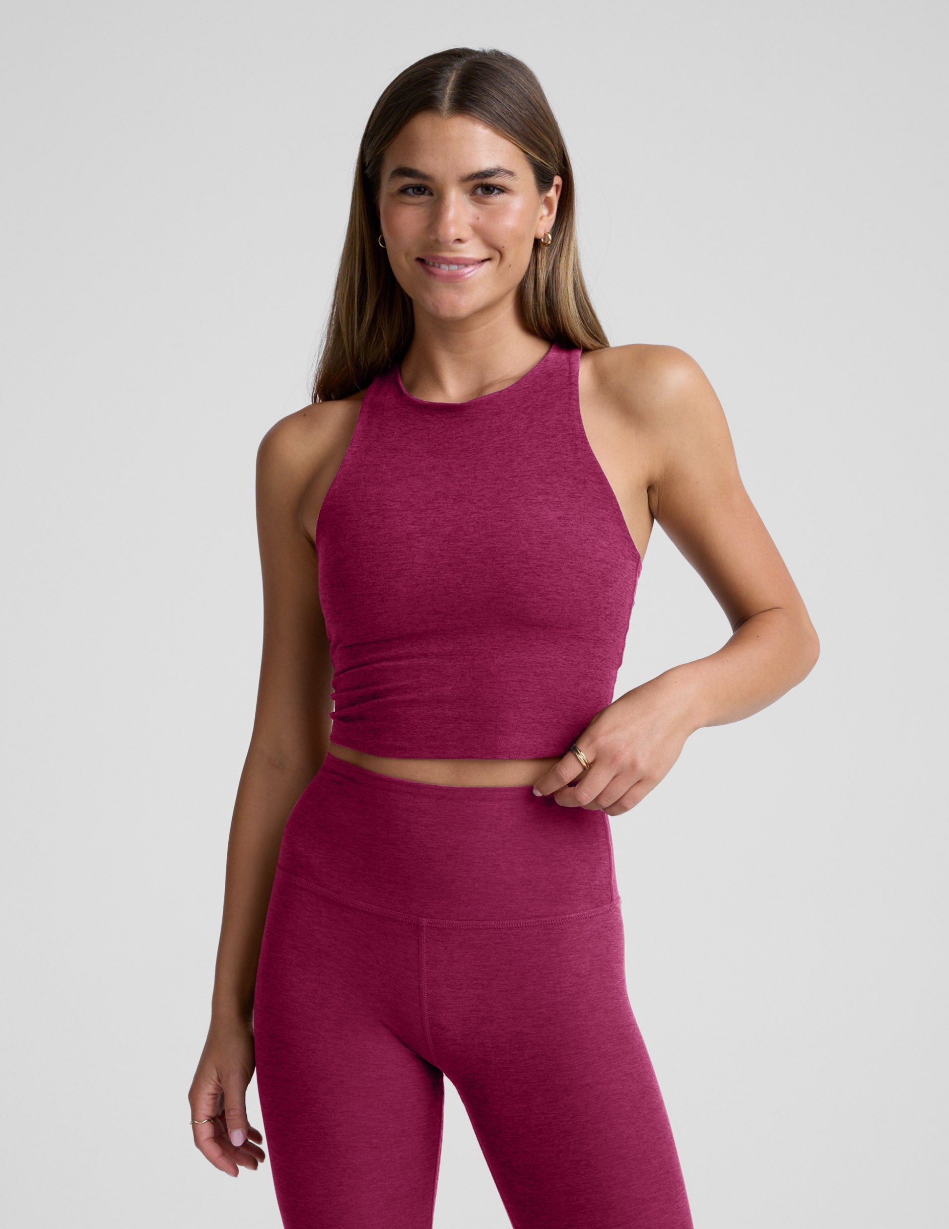 Spacedye™ Refocus Cropped Tank - Sangria Heather